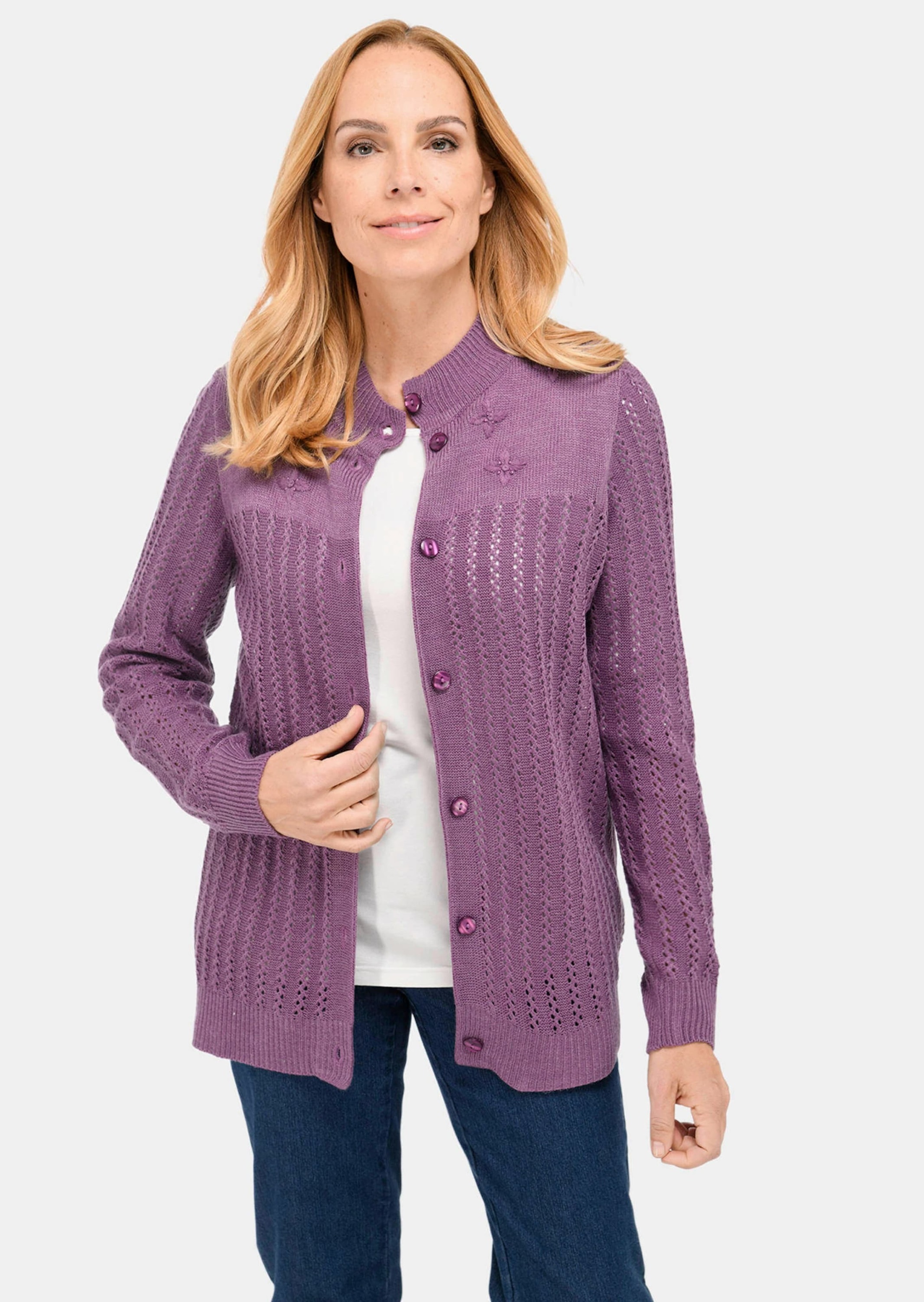 GOLDNER Strickjacke »Ajourstrickjacke«