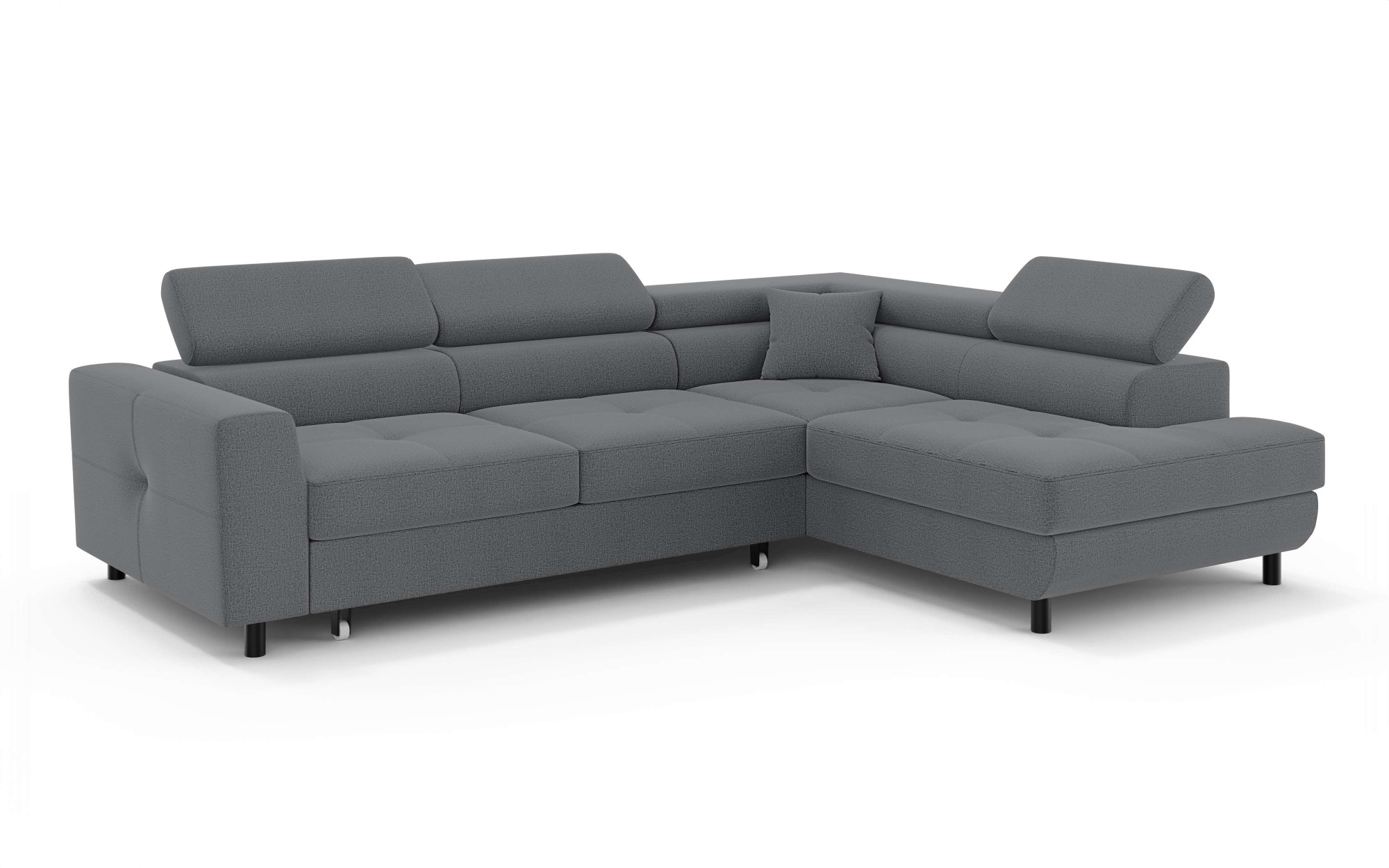 OTTO home Ecksofa »AADEN Schlafsofa mit verstellbaren Kopfstützen, B/T/H: 254/199/90 cm« mit Bettfunktion und Bettkasten, Ottomane rechts/links bestellbar