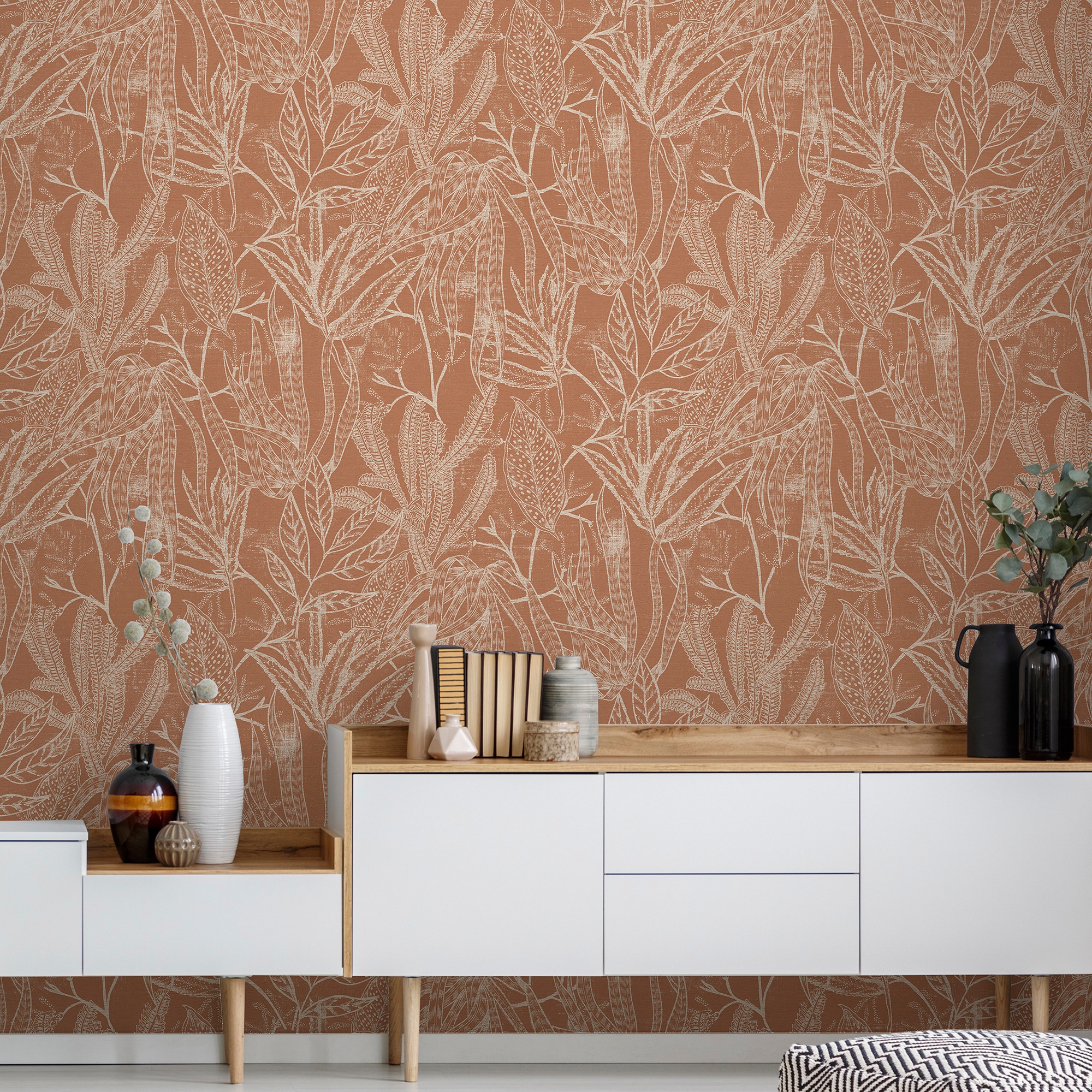 Superfresco Easy Vliestapete "Chaya Terra" geblümt geprägt 10mx52cm (ca. 5m2)