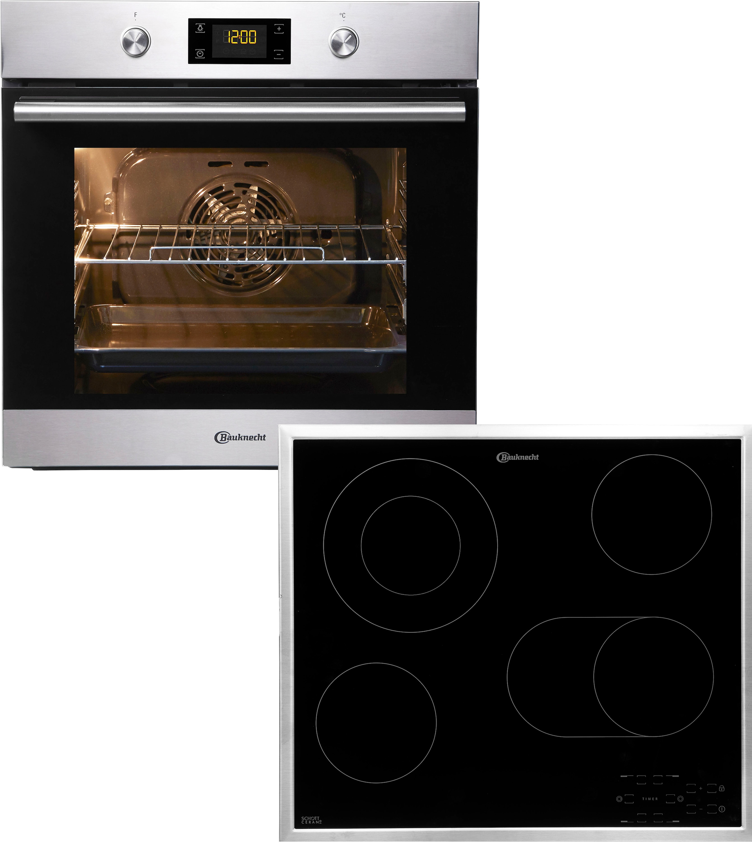 BAUKNECHT Backofen-Set "BAR2 KP8V2 IN" mit 2-fach-Teleskopauszug Pyrolyse-S günstig online kaufen