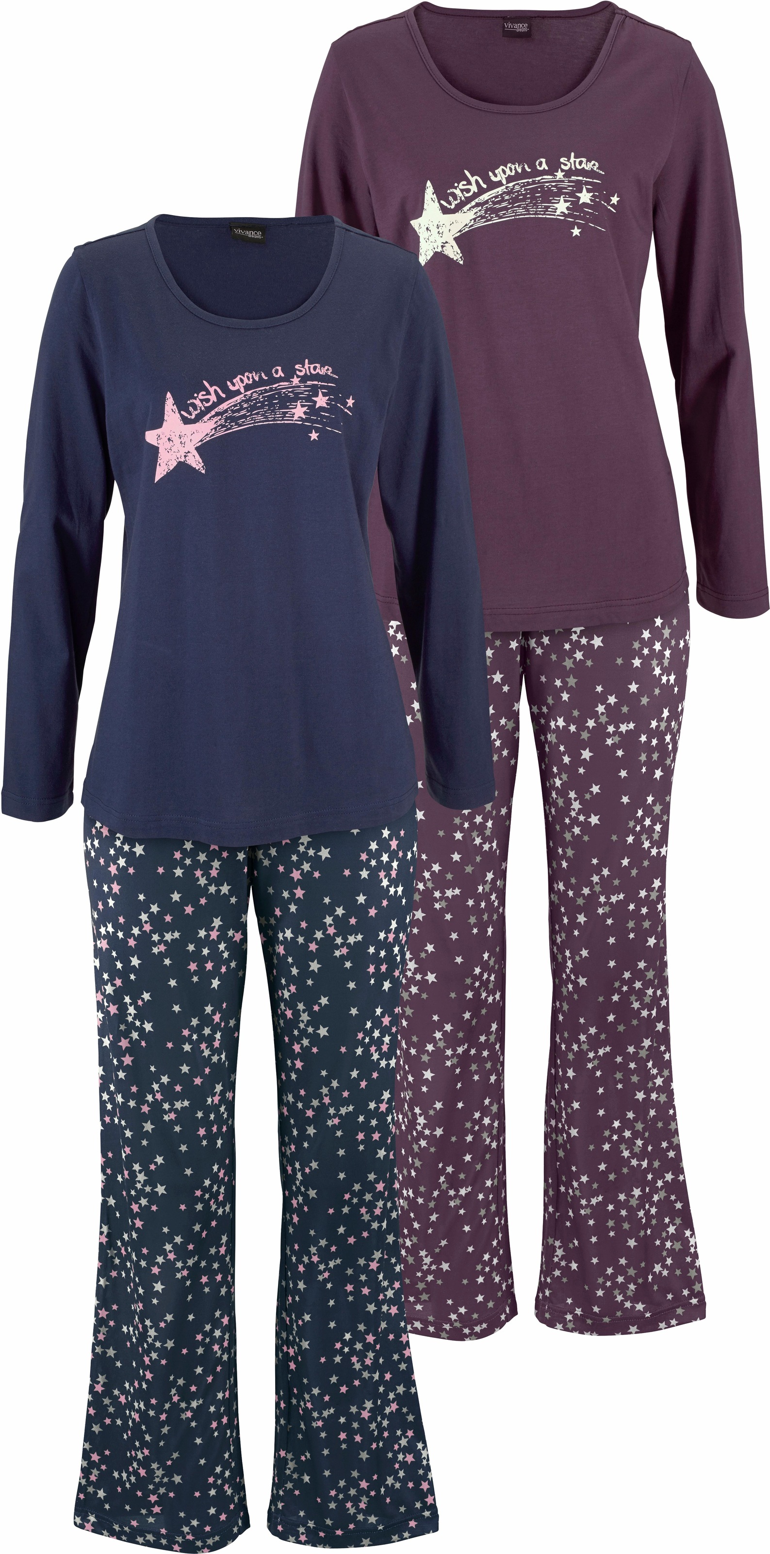 Vivance Dreams Pyjama 2 Stück, 4 tlg. mit Sternenprint günstig online kaufen
