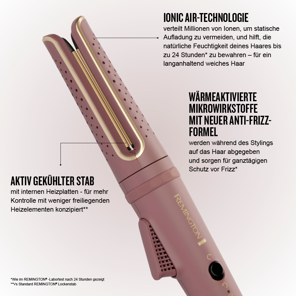 Remington Lockenstab »AIRviveRotierender Lockenstab (CI8930)« Keramik-Beschichtung rotierend, Ionic Air, Anti-Frizz-Mikrowirkstoffe, 160-210°