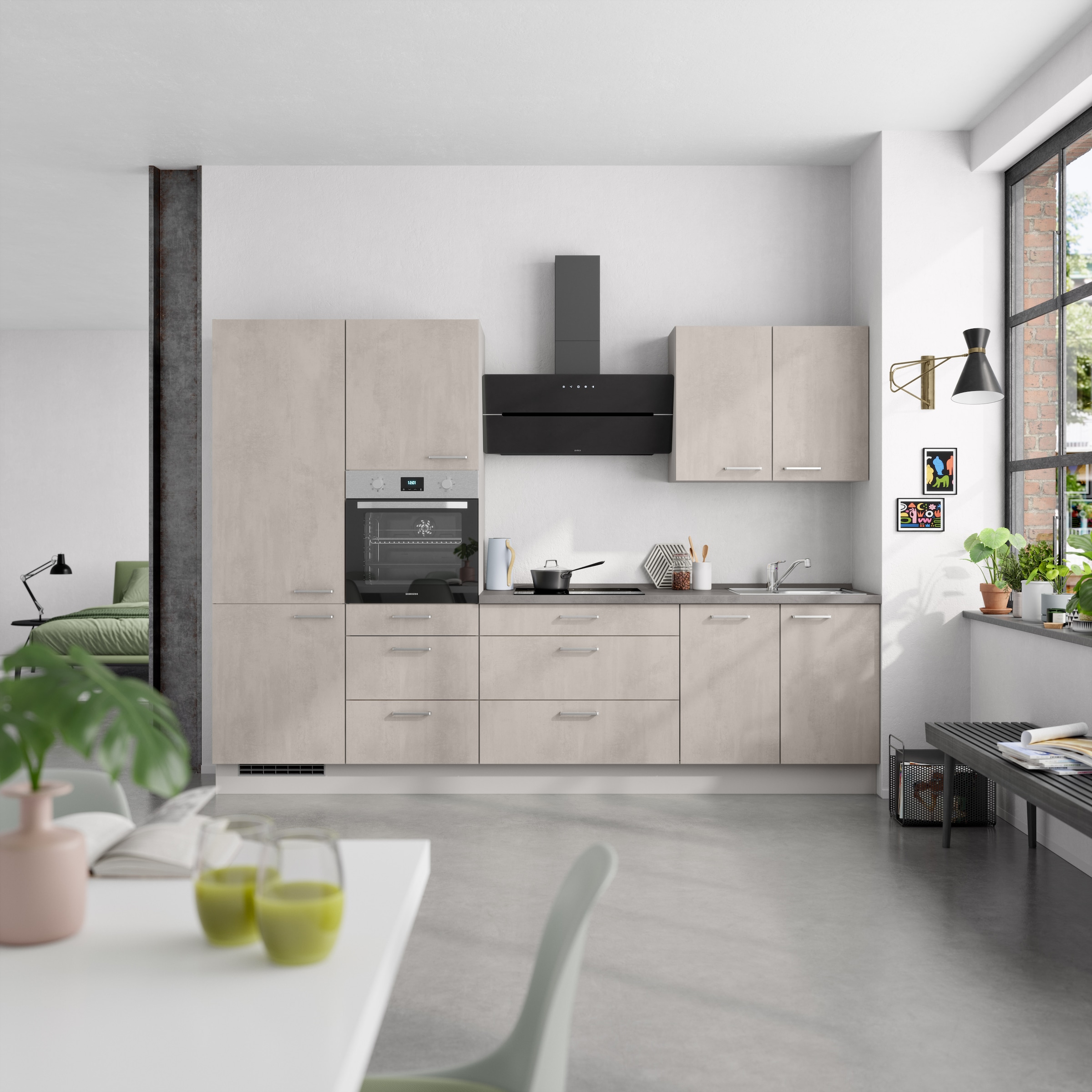 nobilia® Küchenzeile »"Riva II"«, vormontiert, Ausrichtung wählbar, Breite 300 cm, wahlw. mit E-Geräten