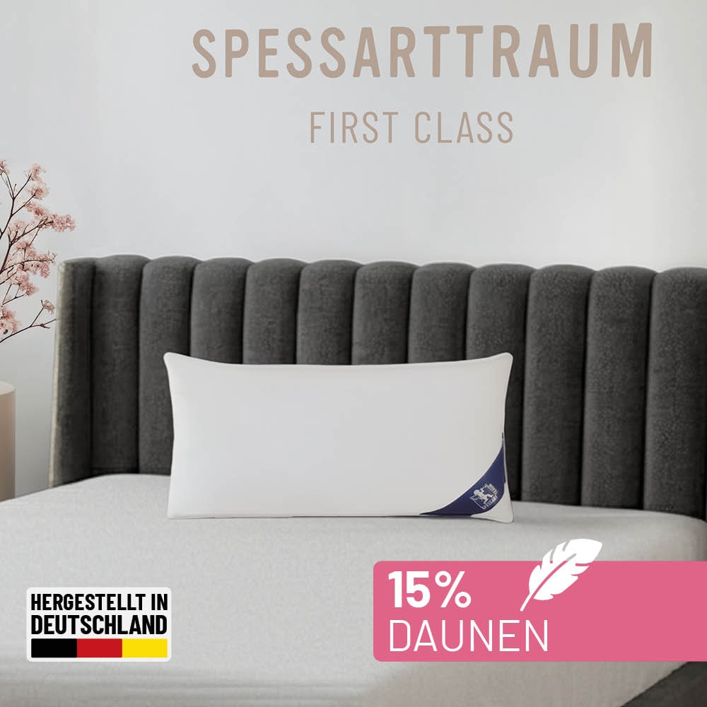 SPESSARTTRAUM "FIRST CLASS, Kopfkissen 1-tlg. oder 2-tlg. 40x80 oder 80x80 cm" Füllung: 85% Federn, 15% Daunen 1 Stk. tlg. hergestellt in Deutschland, allergikerfreundlich, im Set günstiger
