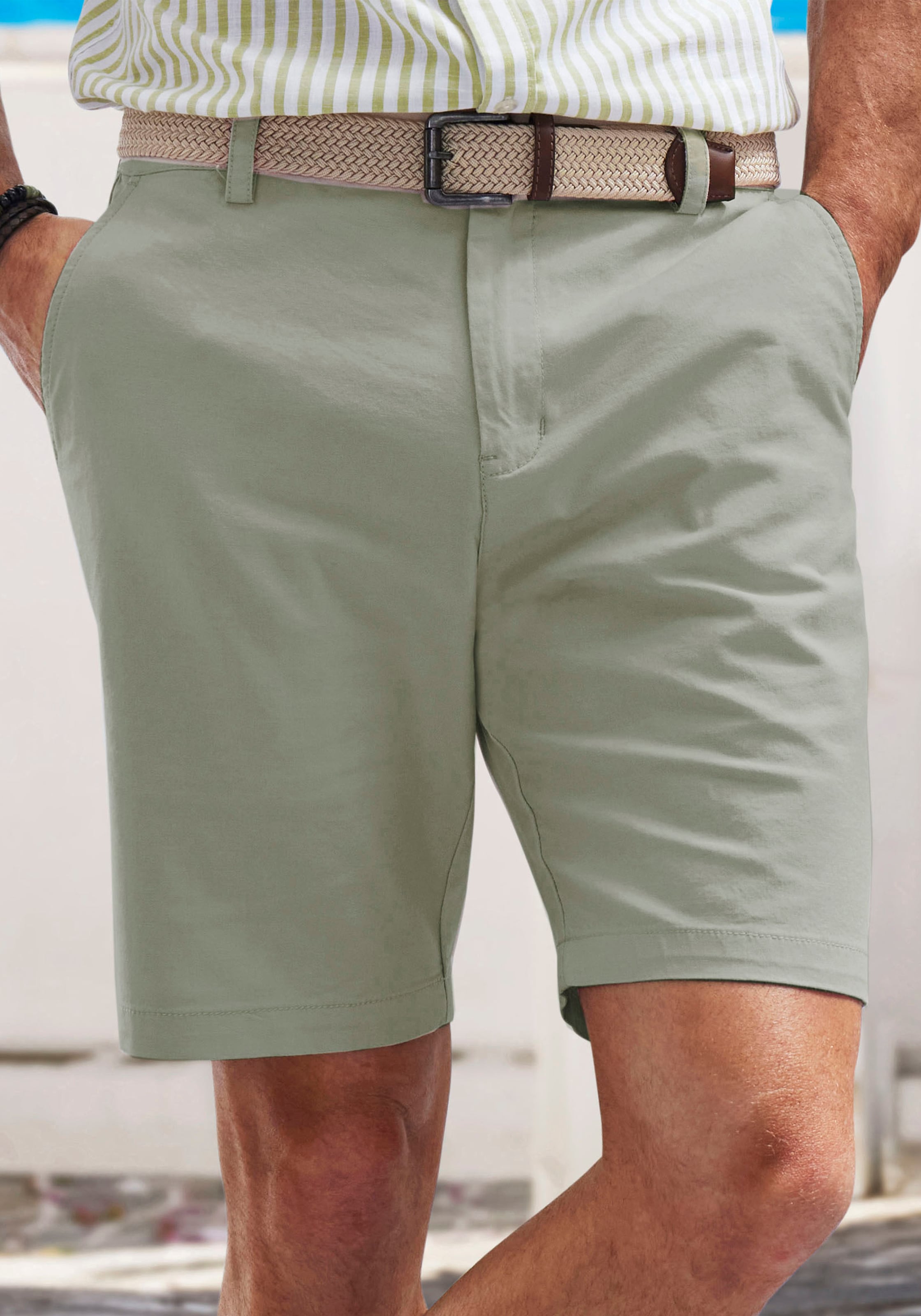 John Devin Chinoshorts »regular-fit«, Oxford Shorts aus elastischer Baumwolle