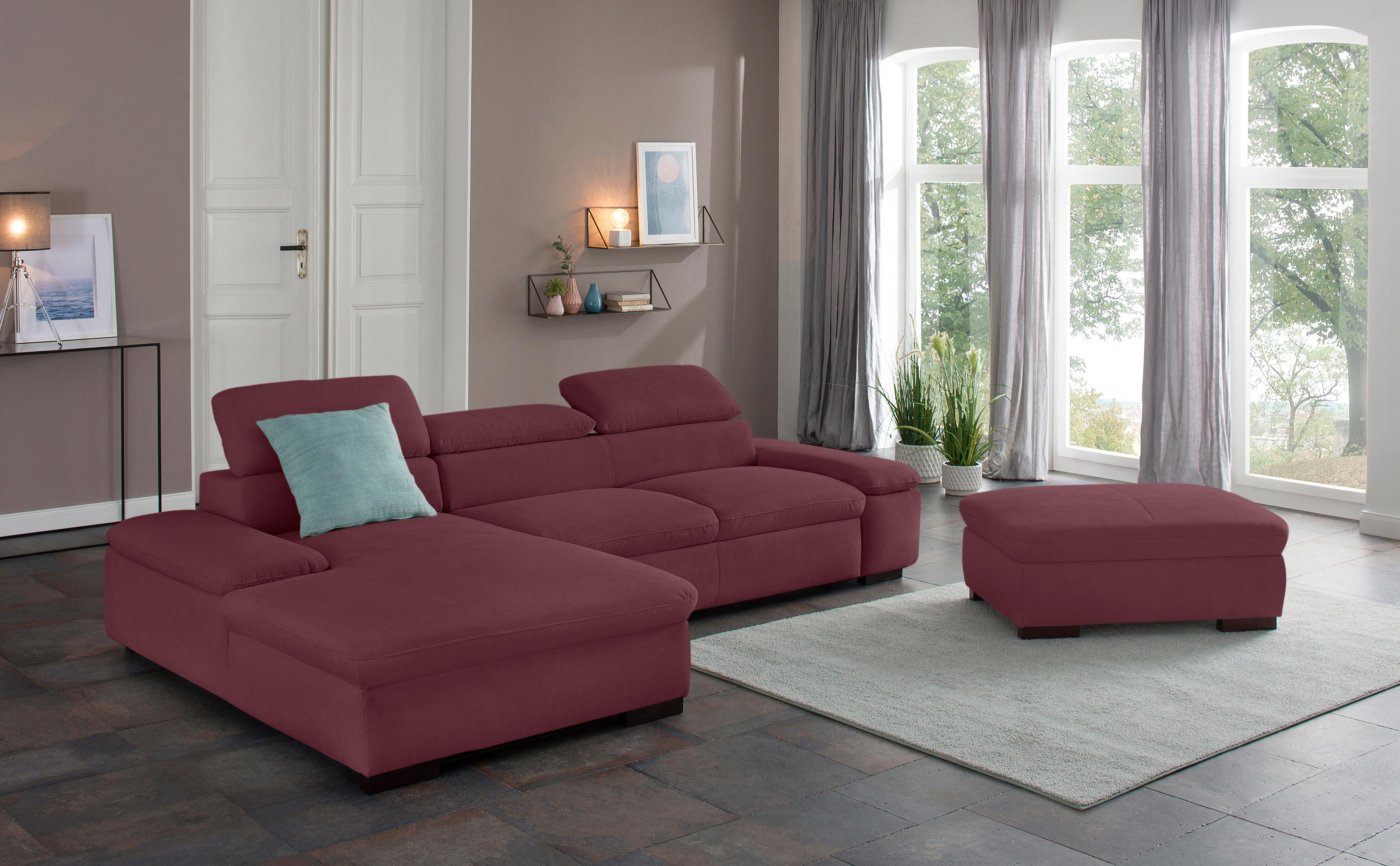 OTTO home Ecksofa "Alberto L-Form" mit Kopfteilverstellung, wahlweise mit Schlaffunktion