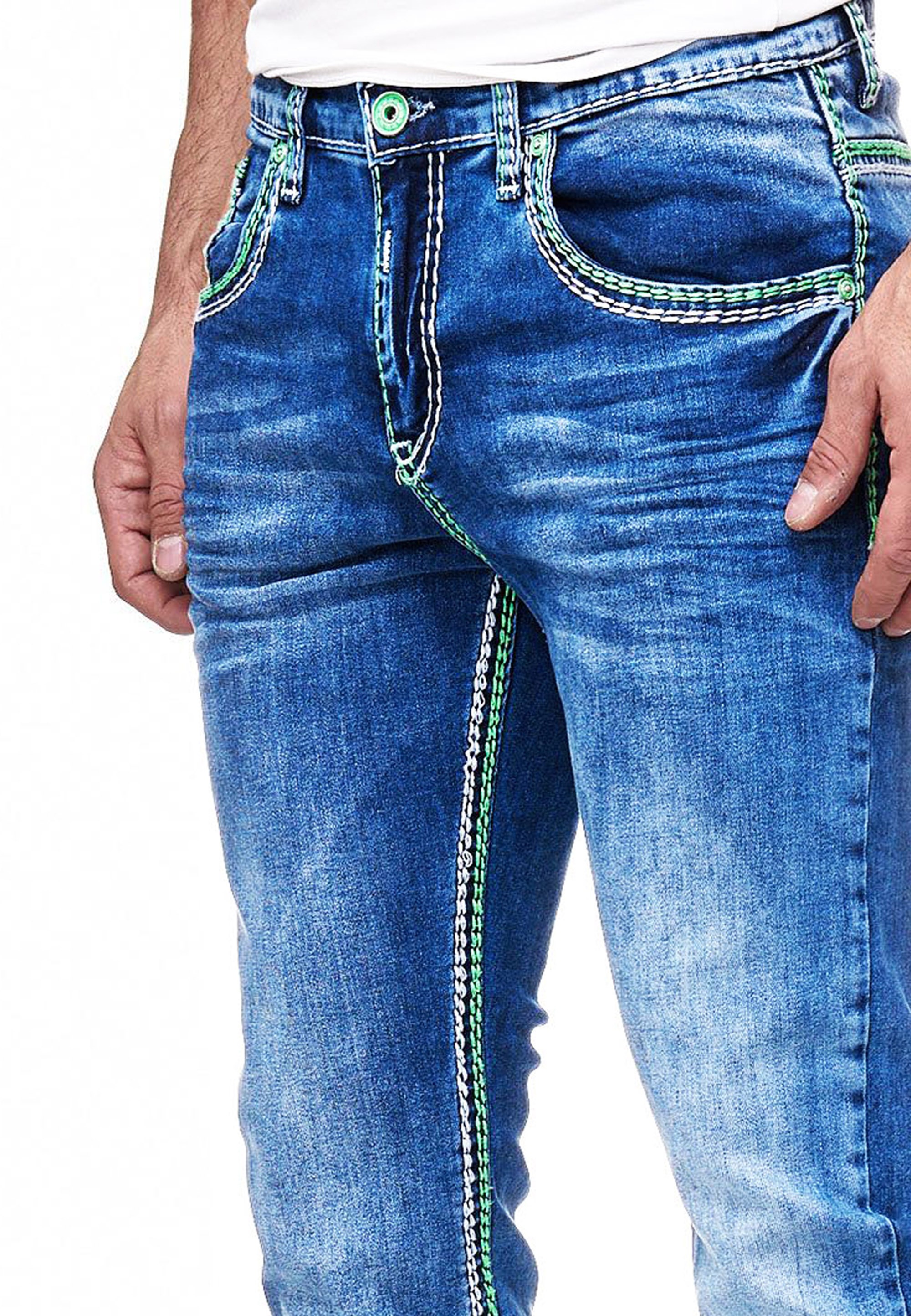 Straight-Jeans ▷ BAUR mit kaufen Ziernähten | Rusty 2«, angesagten Neal »LEVIN