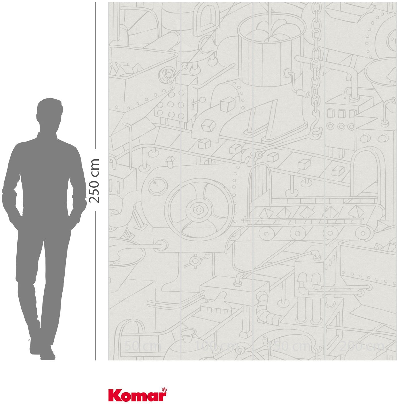 Komar Fototapete »Vlies Fototapete - Doodle Factory - Größe 200 x 250 cm« Motiv | bedruckt glatt