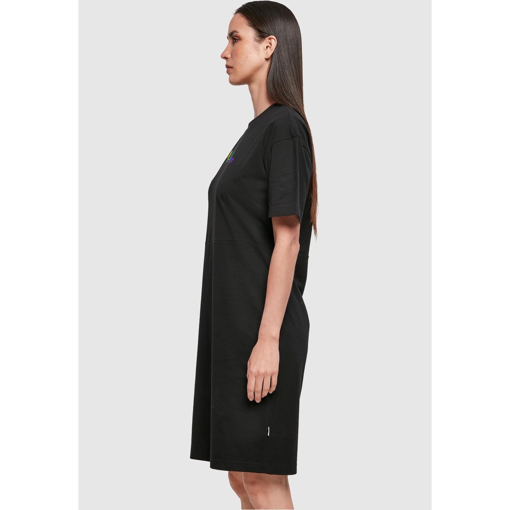 Merchcode Shirtkleid »Merchcode Damen Ladies Hope Rainbow Oversized Slit Tee Dress«, (1 tlg.)