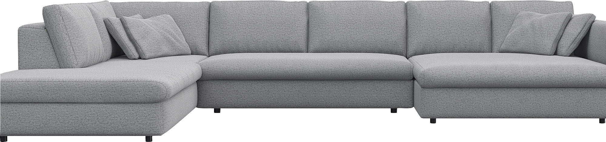 FLEXLUX Wohnlandschaft "Lovane, U-Form, bequem und komfortabel" Weich & anschmiegsam, große Sitztiefe auf Kaltschaum, Dekokissen inkl.