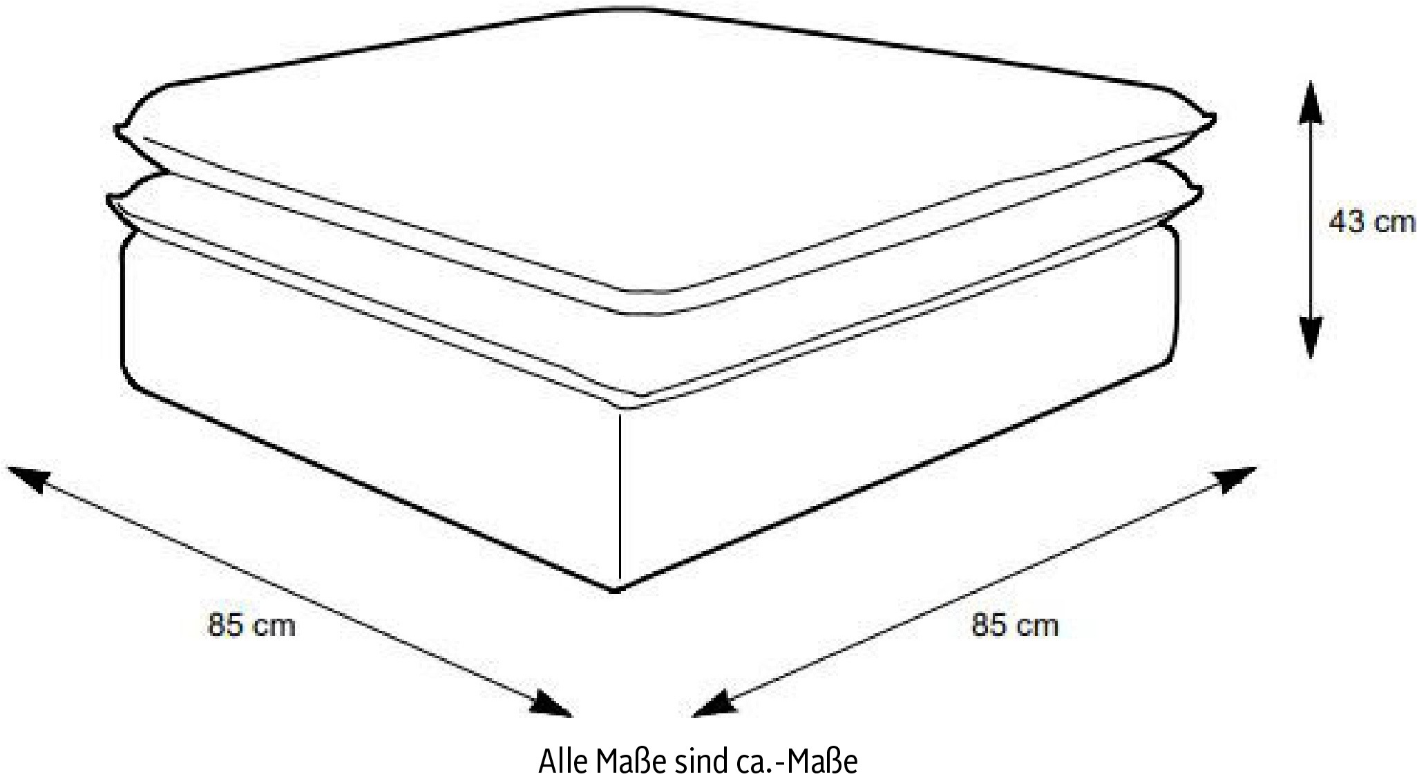 Places of Style Sitzgruppe »PIAGGE«, (2 tlg.), 3-Sitzer-Sofa mit Bettfunktion und Loveseat-Hocker im Set