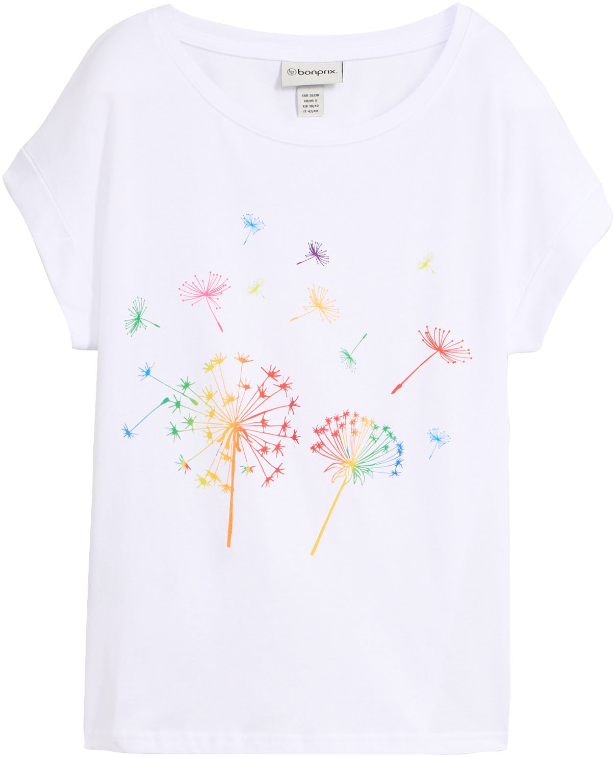 bonprix T-Shirt bequeme Passform, Kurzarm-Design, aus Baumwolle