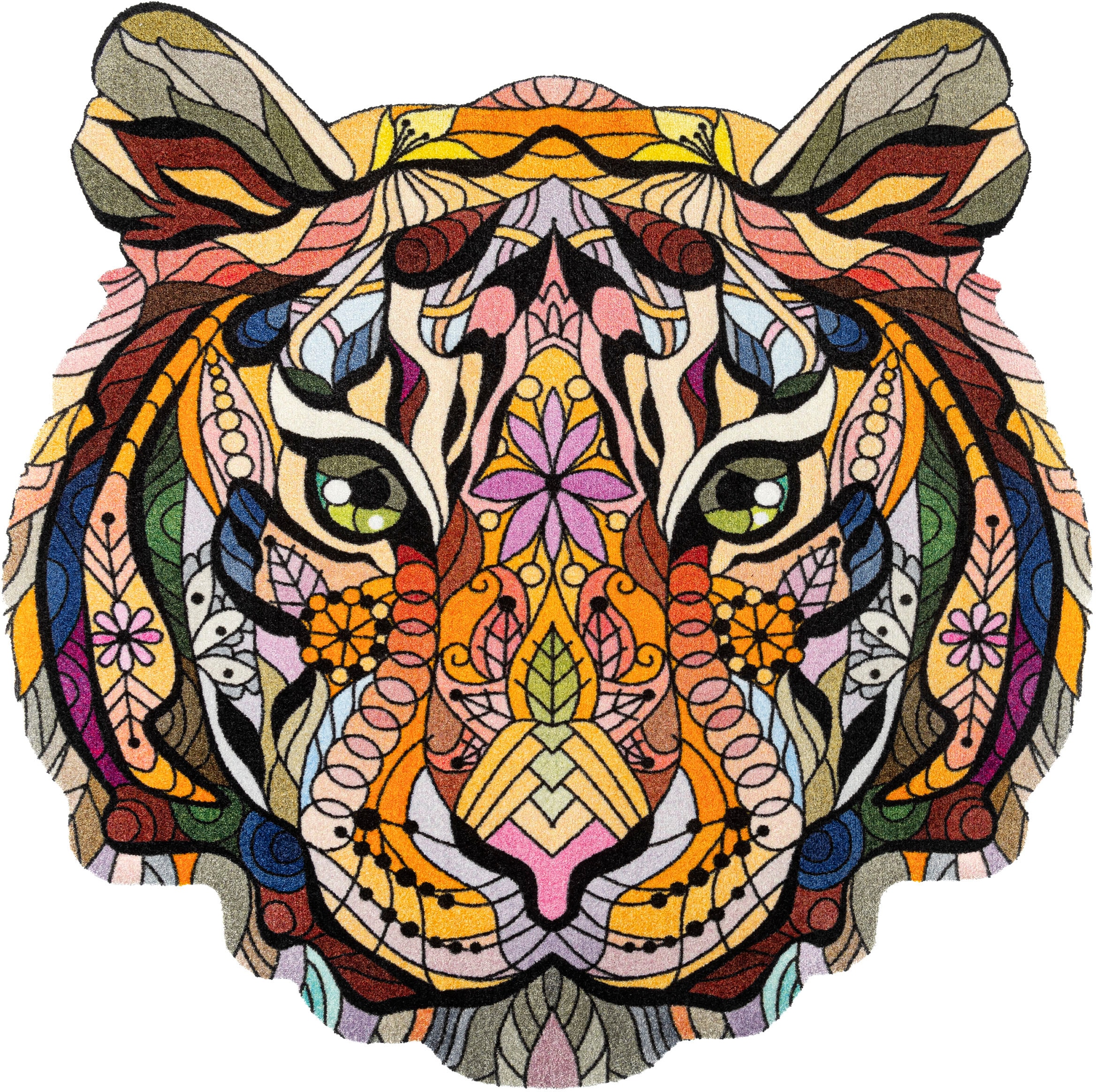 Teppich, B:120cm L:120cm, bunt, WASH+DRY BY KLEEN-TEX, Polyamid, Teppiche, "Mystic Wilderness"