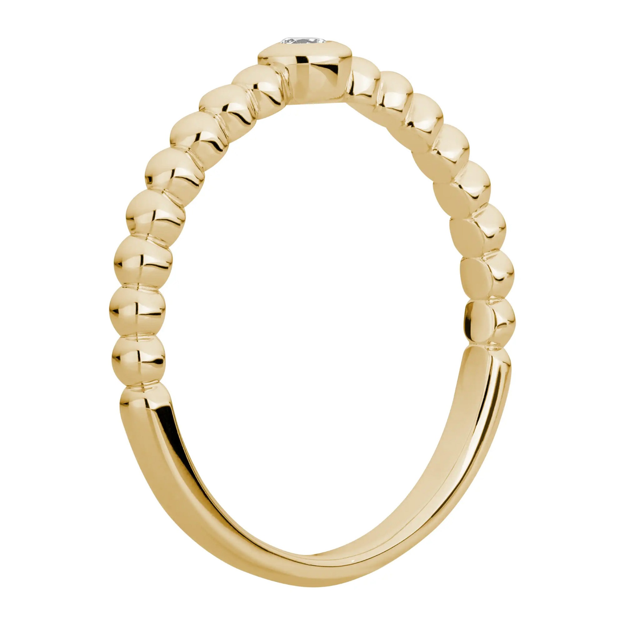 LYOMI Fingerring »585/-Gelbgold 1 synth. Diam. 0,04ct.«