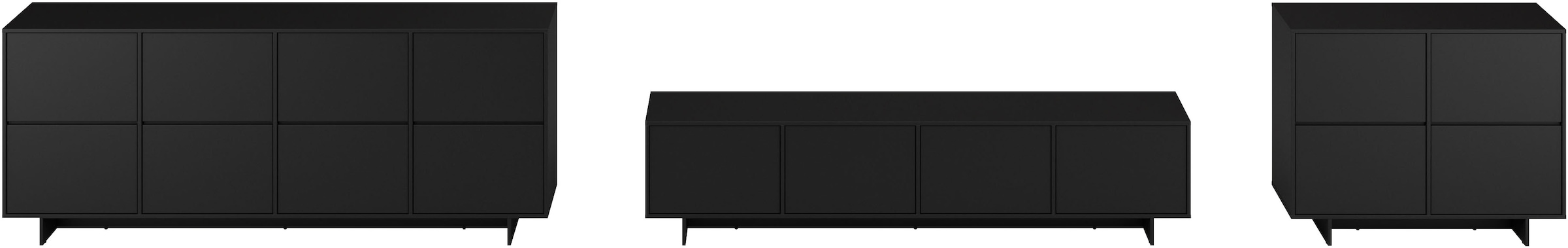 OTTO home Lowboard »Tatami, Modernes griffloses TV-Board, Breit 220,50cm, TV-Schrank« TV-Schrank, TV-Board mit viel Stauraum, push-to-open-Funktion