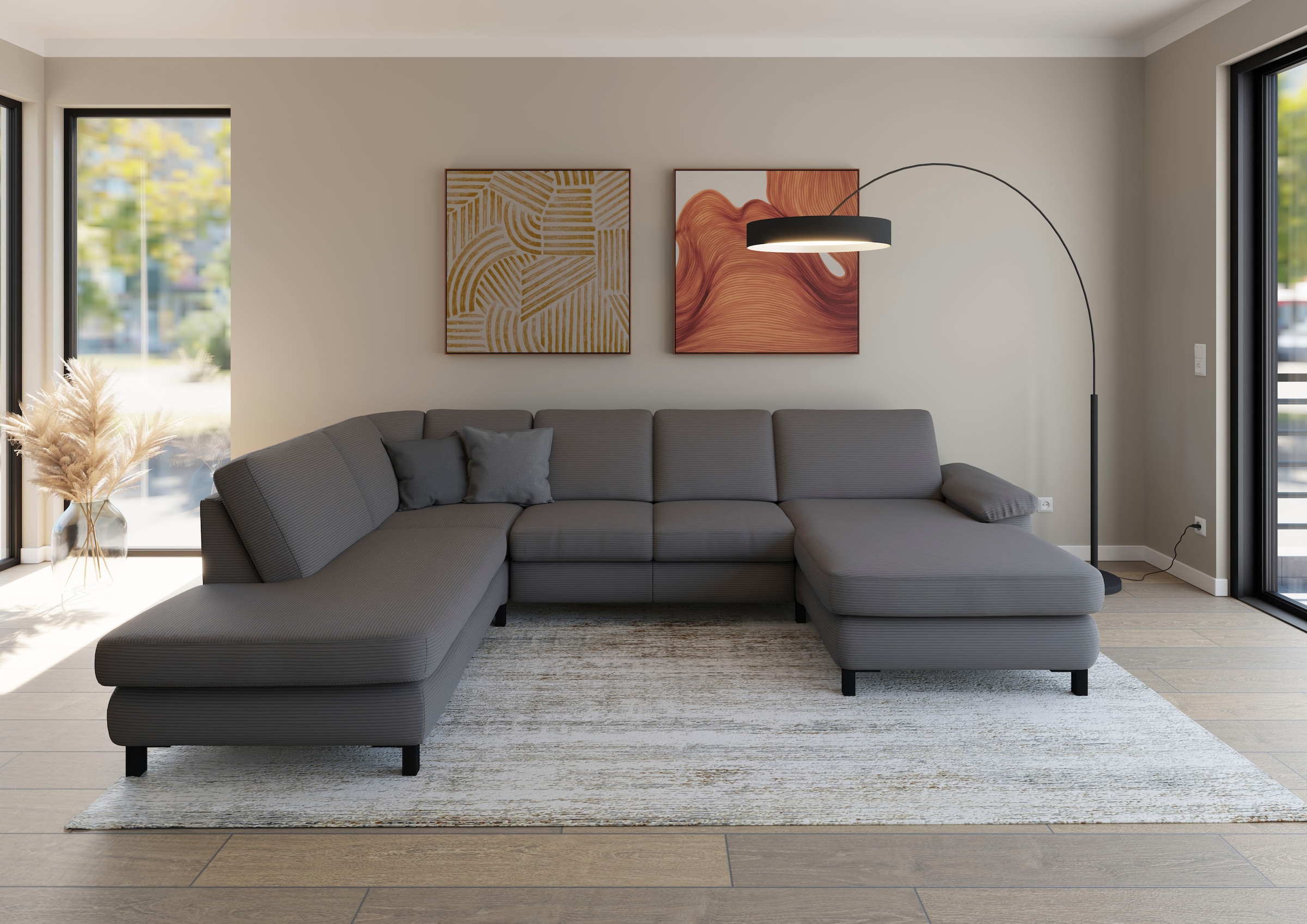 Musterring Ecksofa »MR365« Mit aufliegender 28 cm Armlehne, Material/Funktion wählbar,320 x 219cm