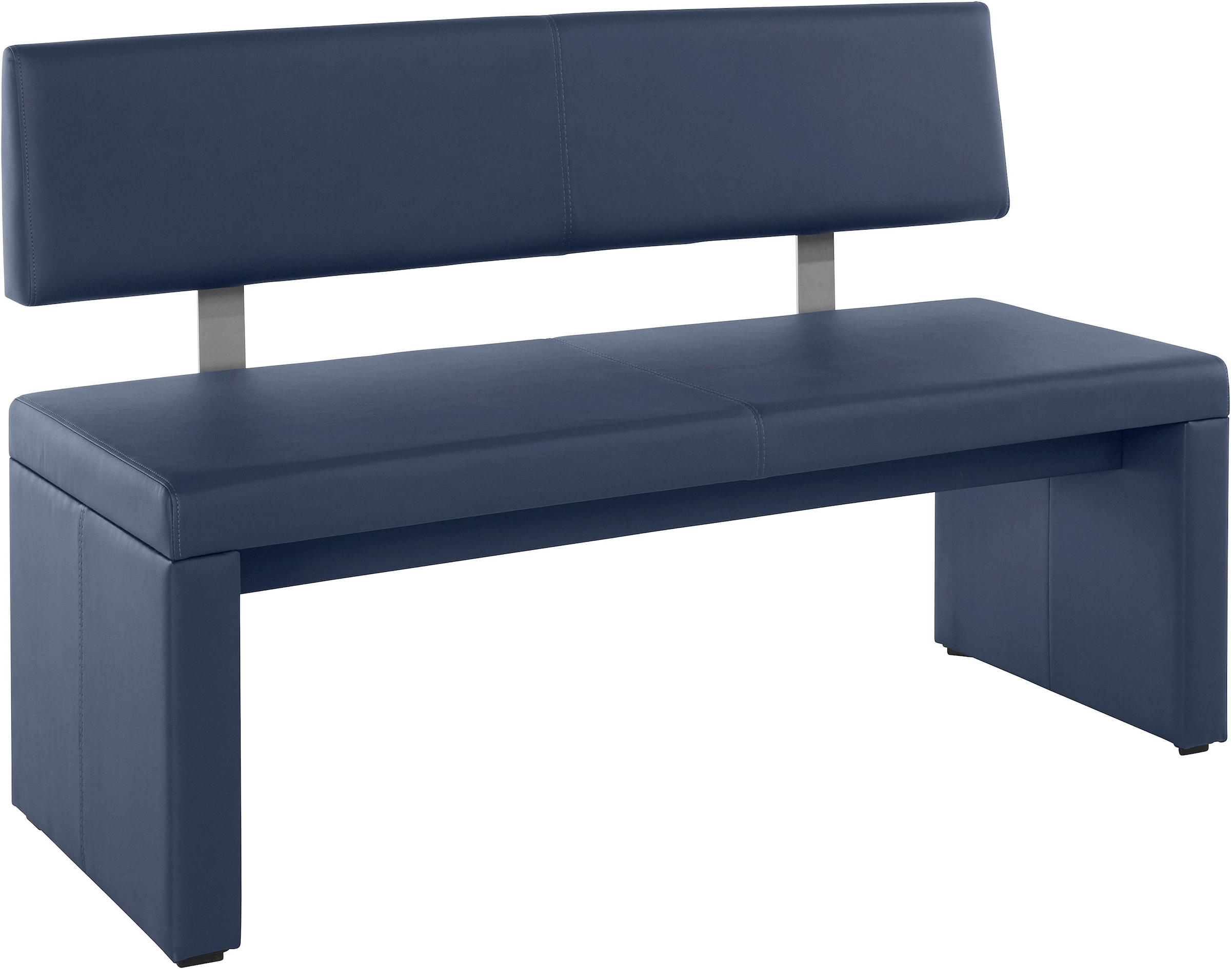 Sitzbank OTTO HOME "Charissa", blau (dunkelblau), B:180cm H:90cm T:53cm, Sitzbänke, Essbank Sitzbank Polsterbank, mit Lehne, Breite 140, 160 oder 180 cm