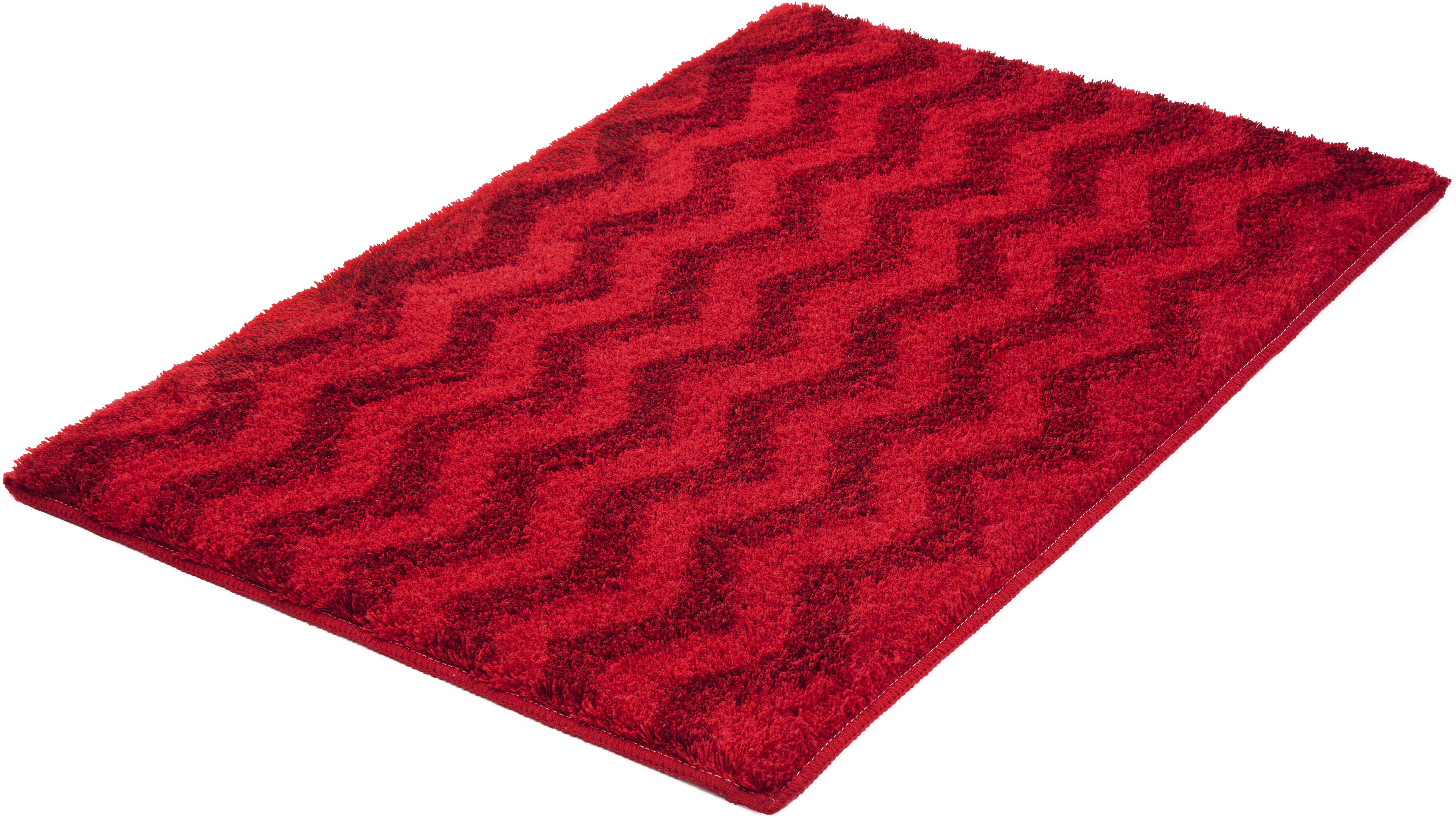 Kleine Wolke ""Zack", Badvorleger, Badezimmer Teppich" Höhe 20 mm rutschhemmend beschichtet fußbodenheizungsgeeignet Badteppich, modernes Zickzack Design, Ton in Ton
