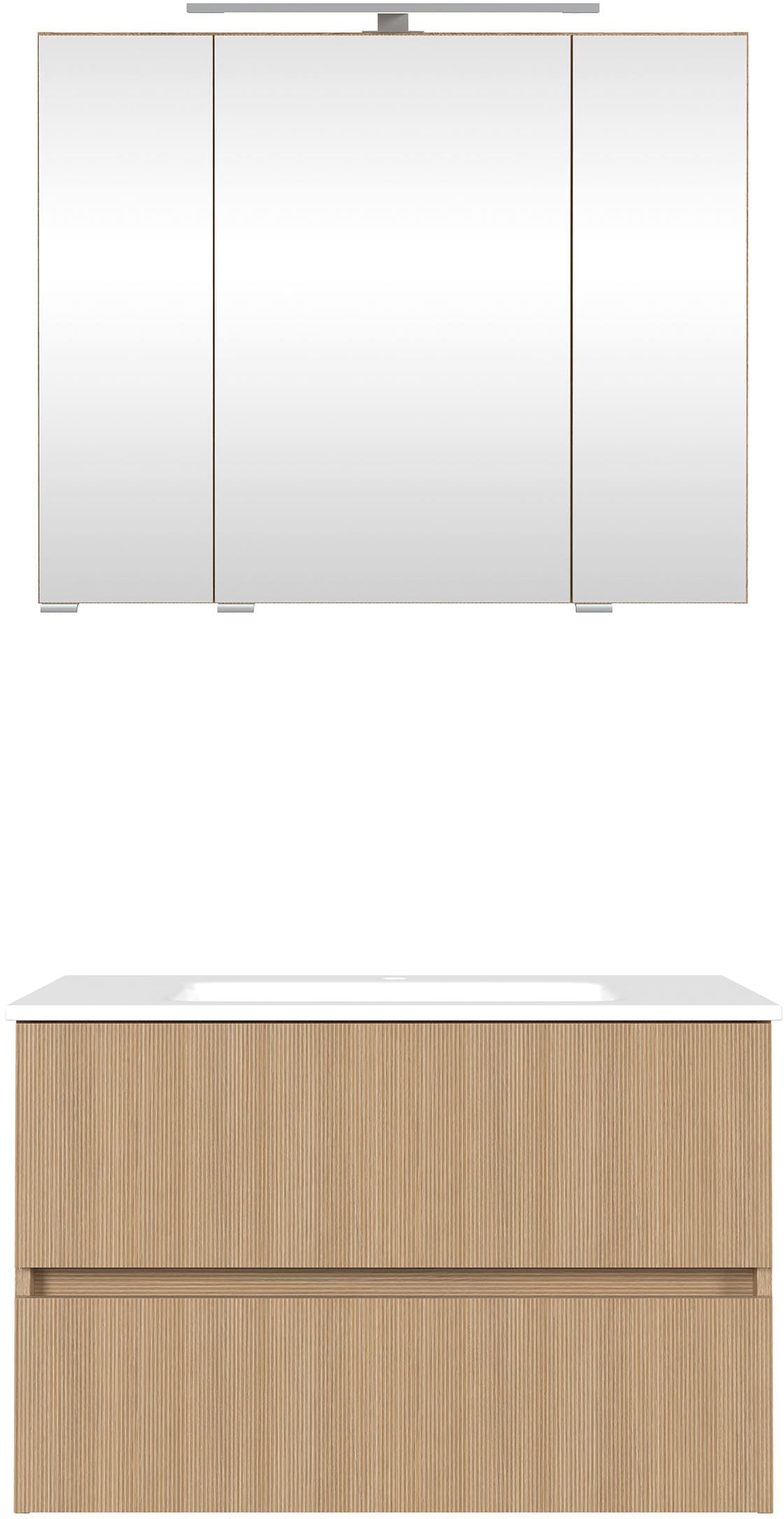 welltime Badmöbel-Set "80 cm breit, Badmöbel mit LED-Beleuchtung", Held Möb günstig online kaufen