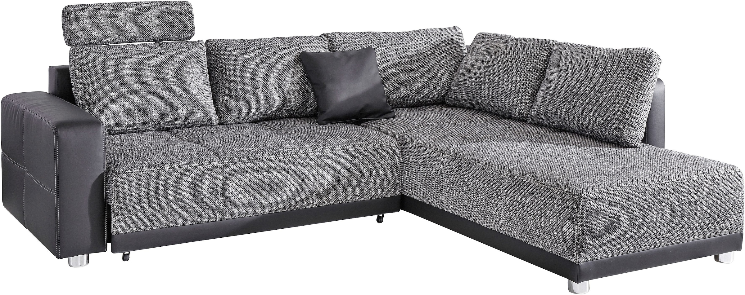 Places of Style Ecksofa, mit Bettfunktion, Bettkasten und Federkern, wahlweise mit 1 oder 3 Kopfstützen, Ottomane links oder rechts montierbar