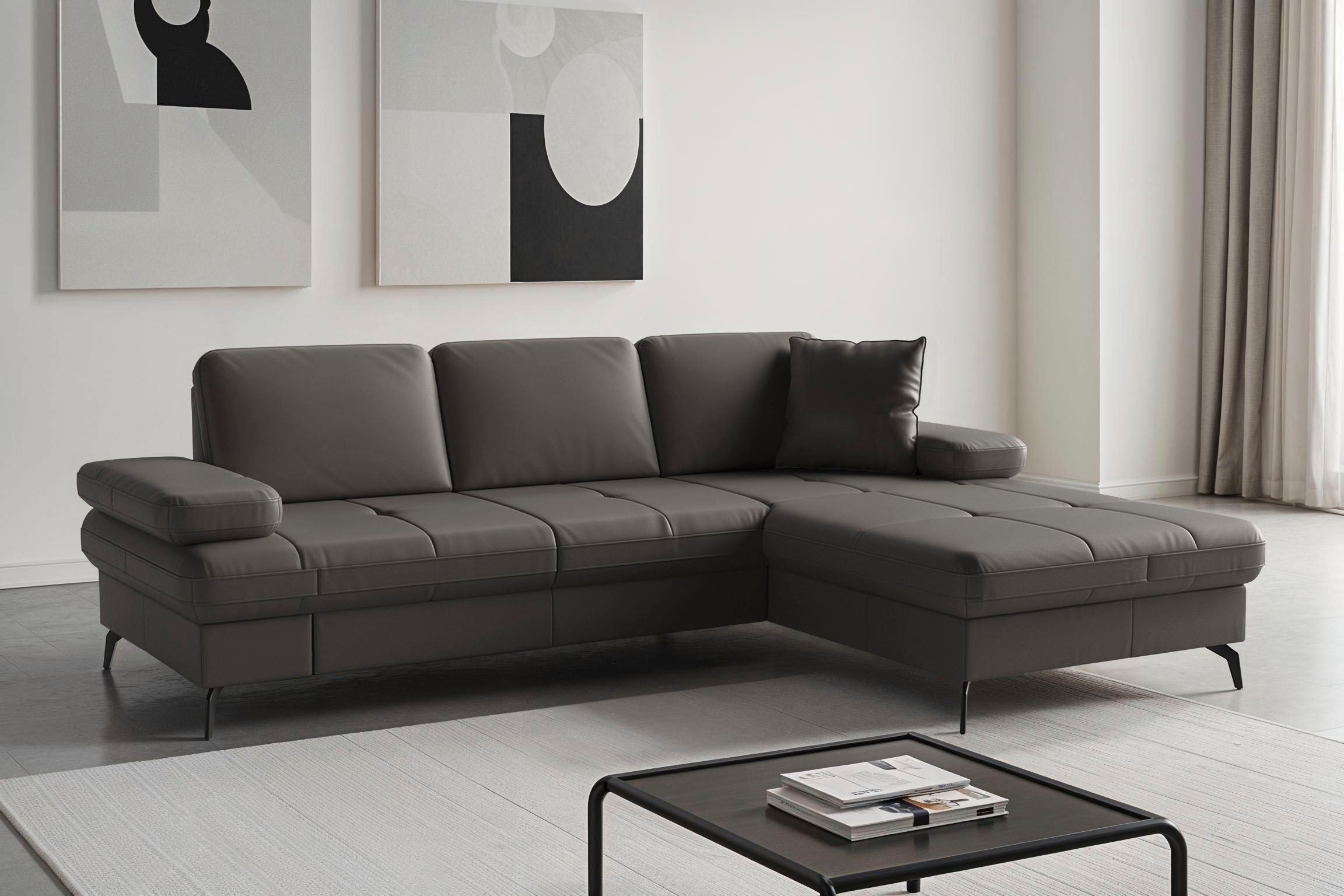 sit&more Ecksofa "Morris Jubi, Recamiere, Breite 247 cm" mit Armteilfunktion, wahlweise mit Schlaffunktion