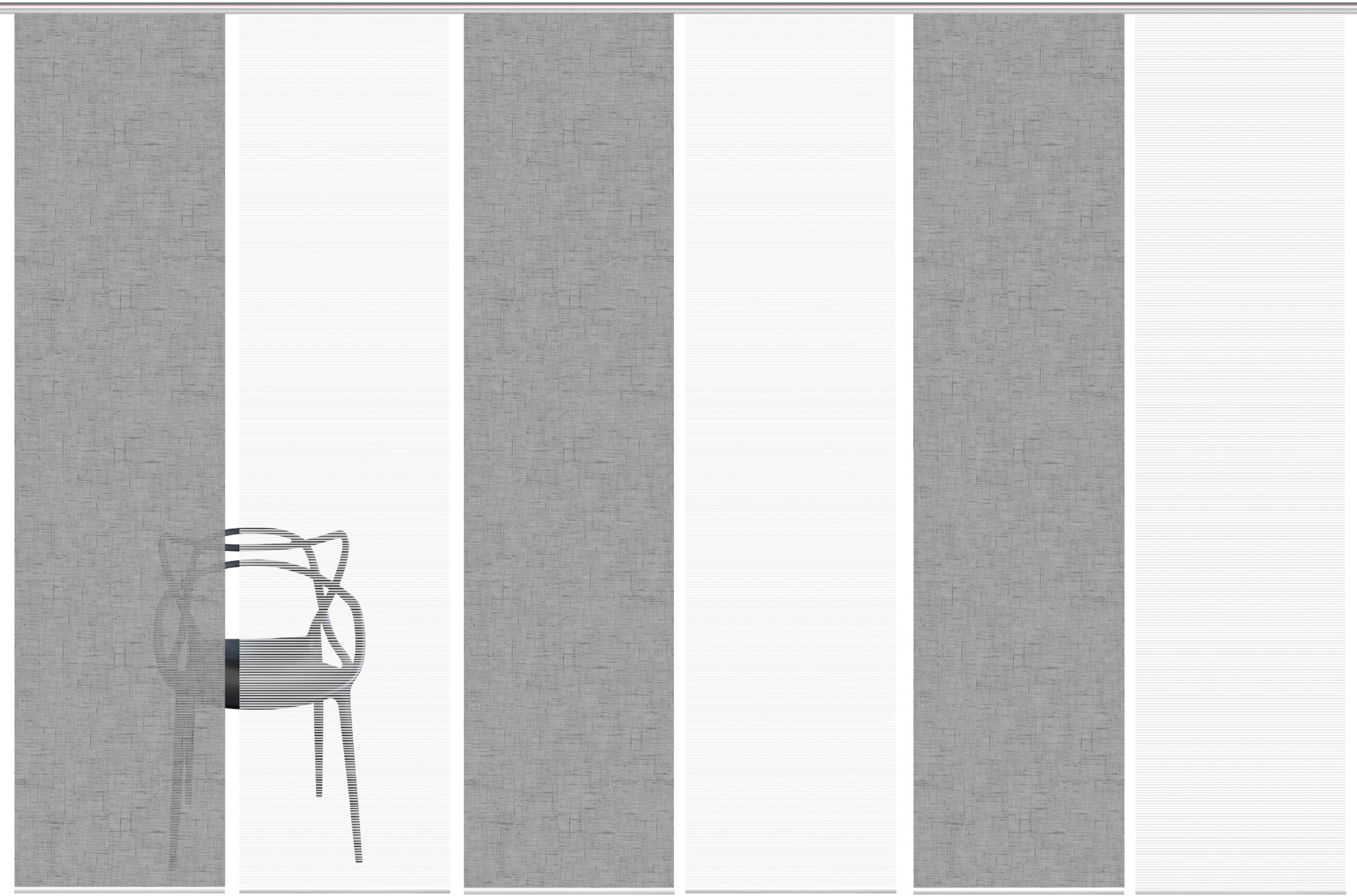 Vision S Schiebegardine "PIVE 6er SET" Paneelwagen 6 Stk. tlg. Schiebevorha günstig online kaufen