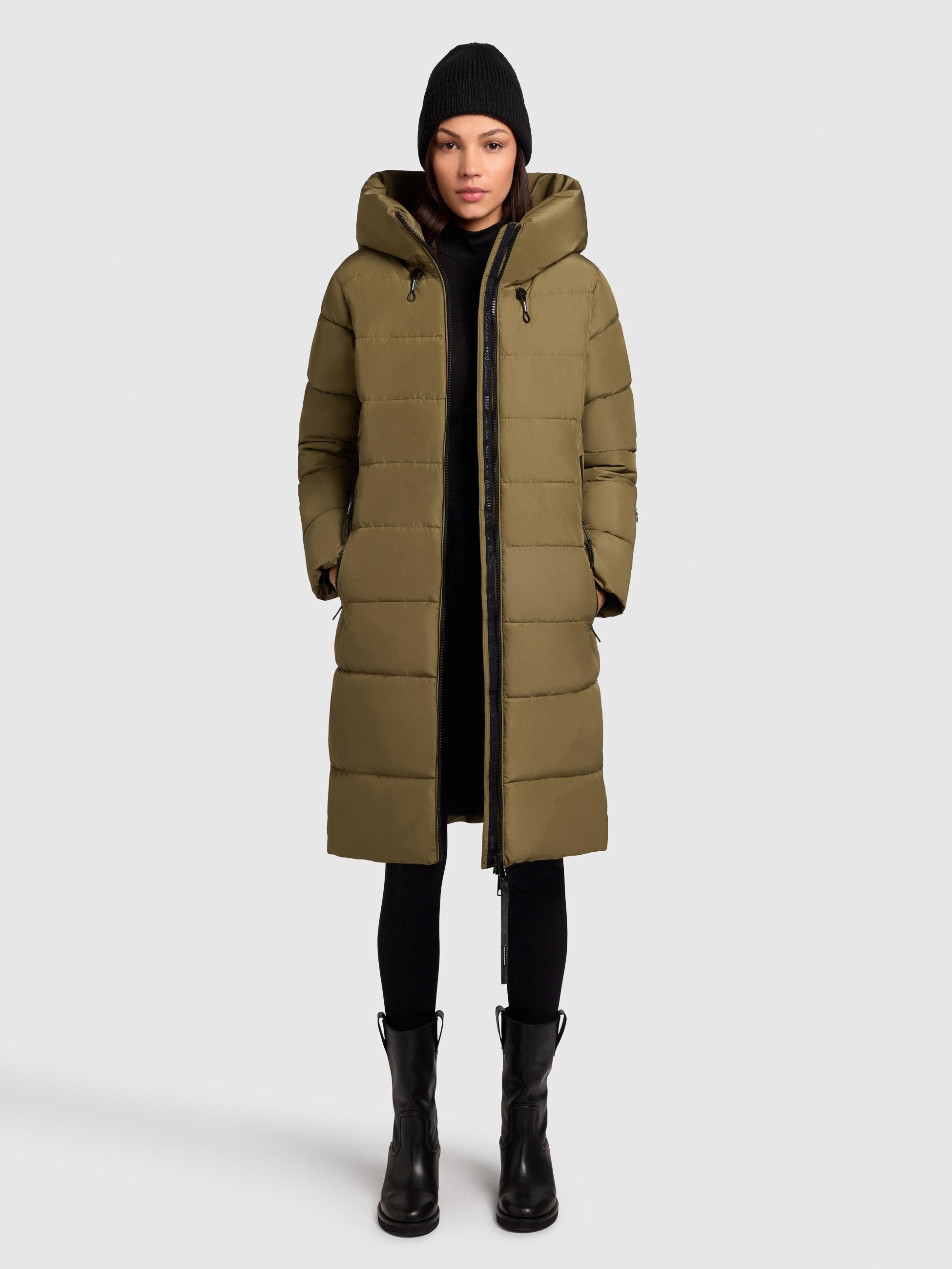 khujo Steppmantel »Jilias5-YM«, warmer Damen Wintermantel mit Kapuze und großen Taschen