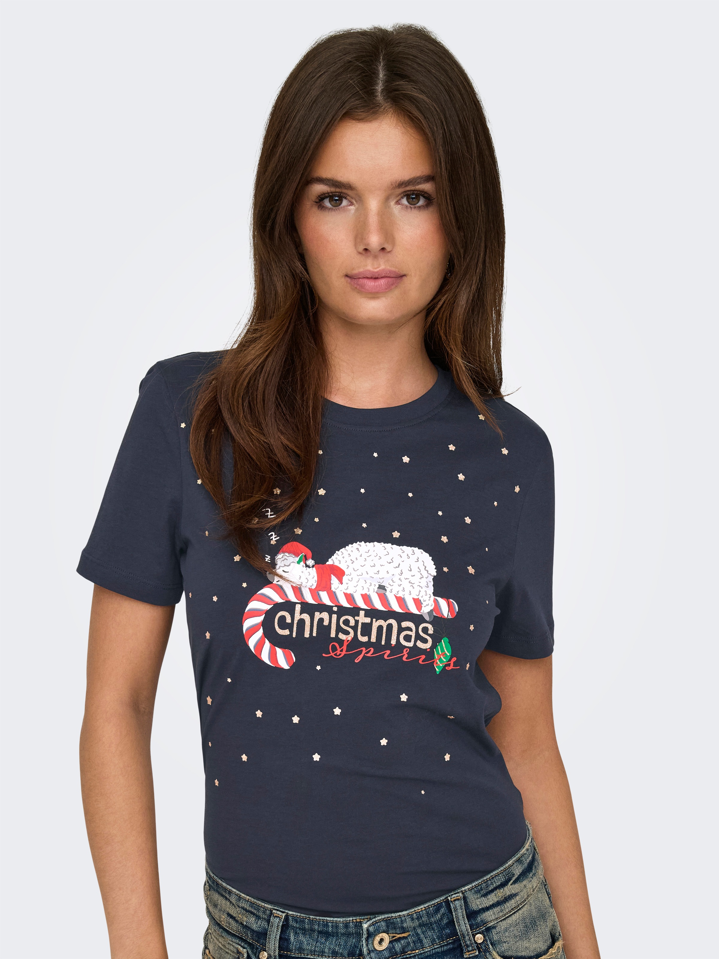 ONLY Rundhalsshirt "ONLXMAS YRSA CHRISTMAS REG S/S TOP JRS", für Weihnachte günstig online kaufen