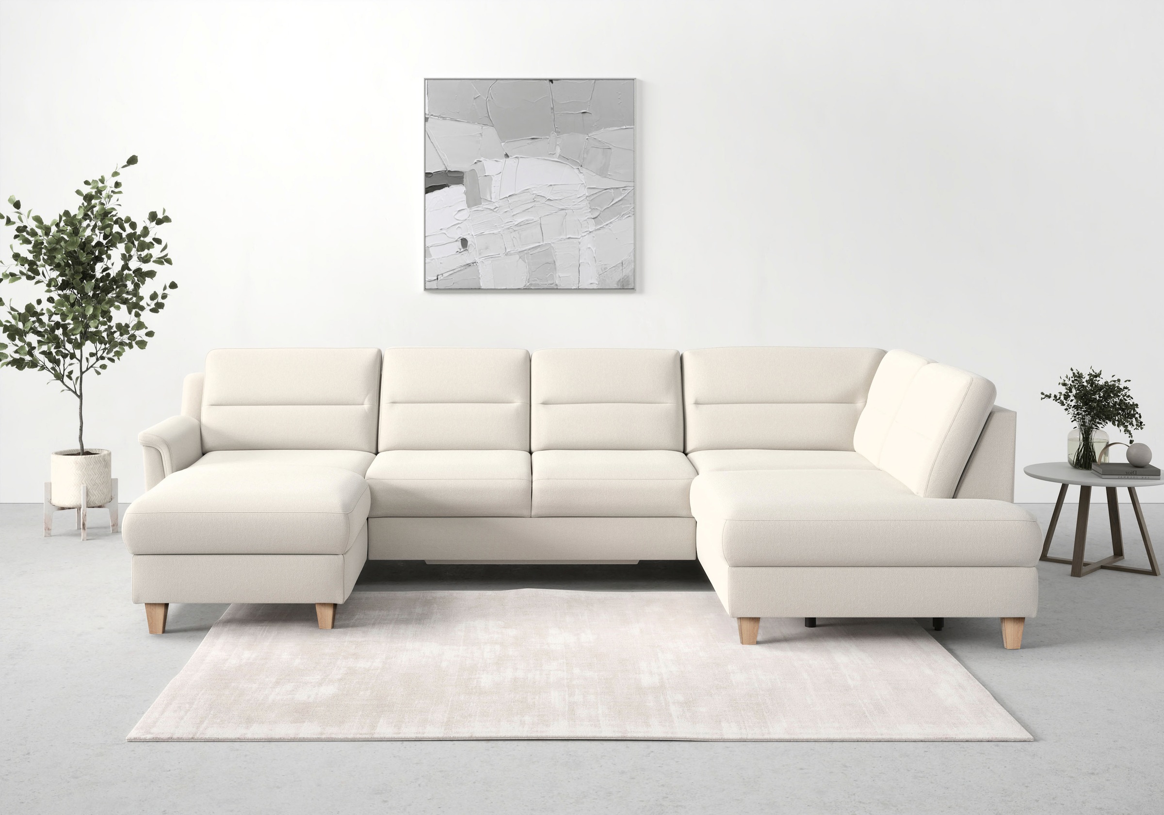 sit&more Wohnlandschaft "Farö U-Form" inklusive Federkern, wahlweise mit Schlaffunktion und Bettkasten