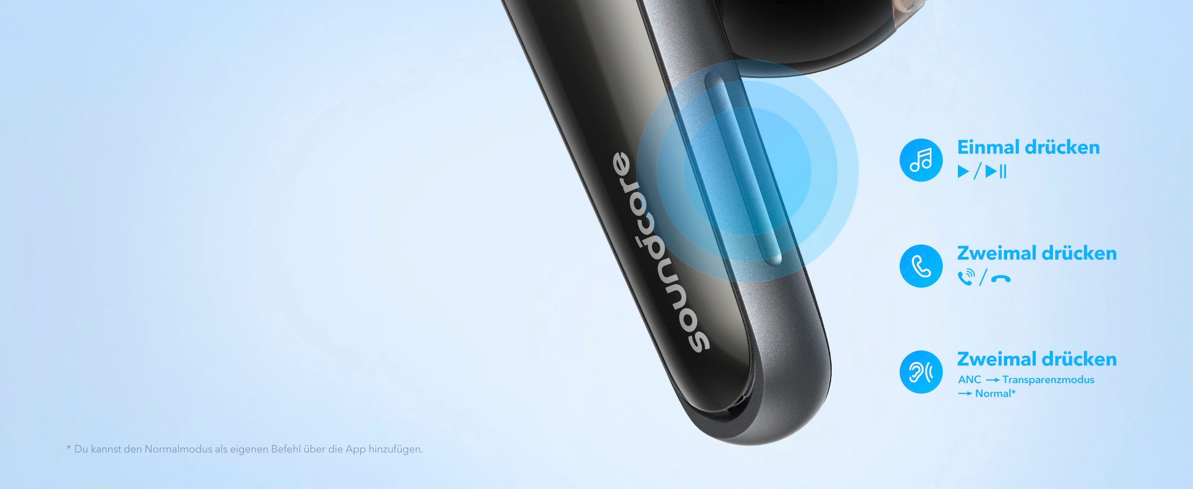 Anker In-Ear-Kopfhörer »Soundcore Liberty 4«, Bluetooth, Active Noise Cancelling (ANC)-Freisprechfunktion-Hi-Res-Multi-Point-Verbindung-Transparenzmodus-kompatibel mit Siri