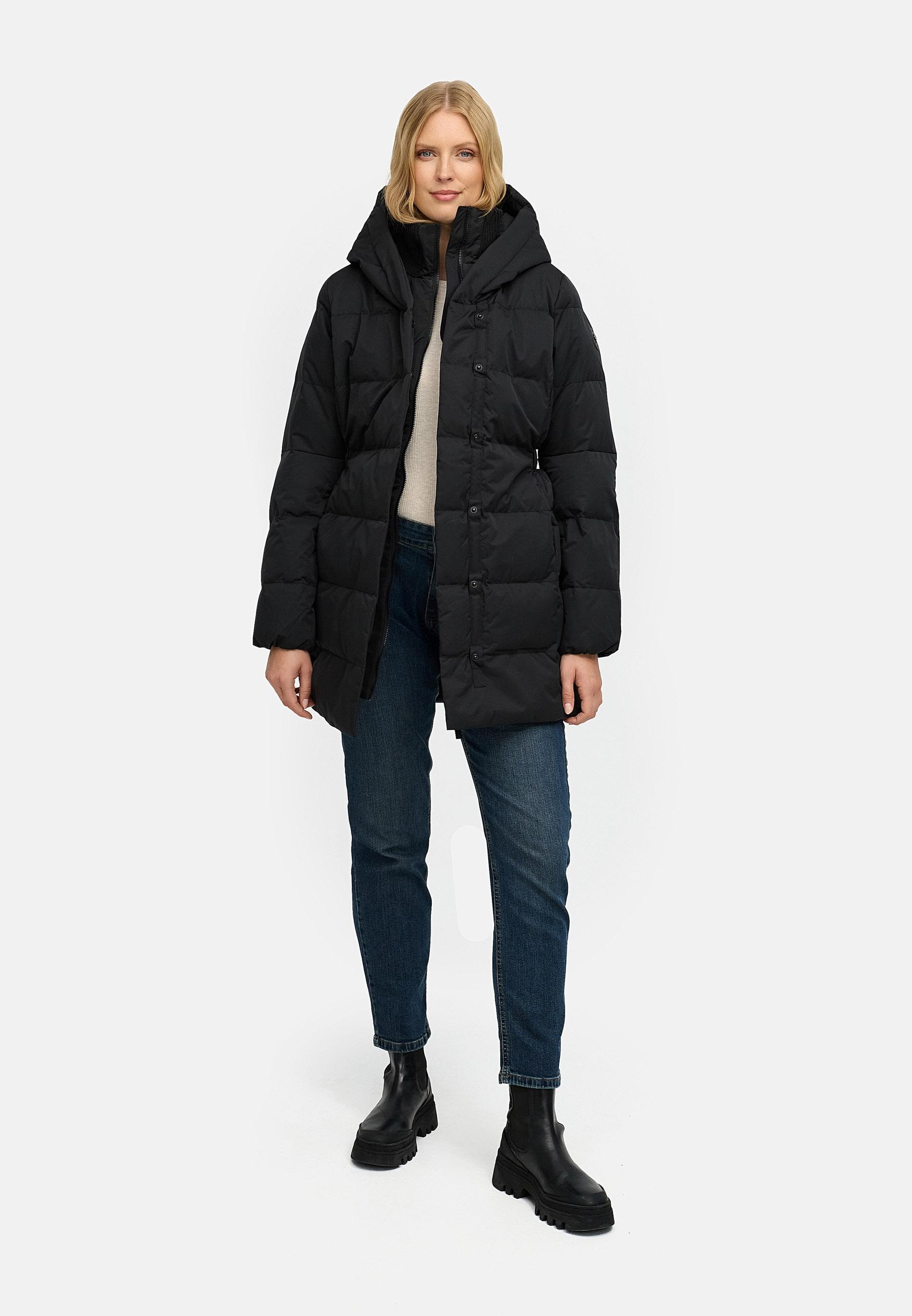 Ragwear Steppmantel »Niani YOUMODO«, Warmer Wintermantel mit hohem Kragen und Kapuze