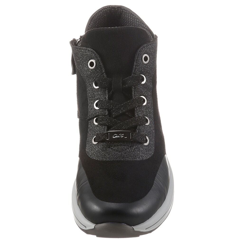 Schuhe Stiefeletten Ara Schnürboots »NARA«, mit Glitter, Komfortweite G schwarz Schuhe Stiefeletten Ara Schnürboots »NARA«, mit Glitter, Komfortweite G schwarz