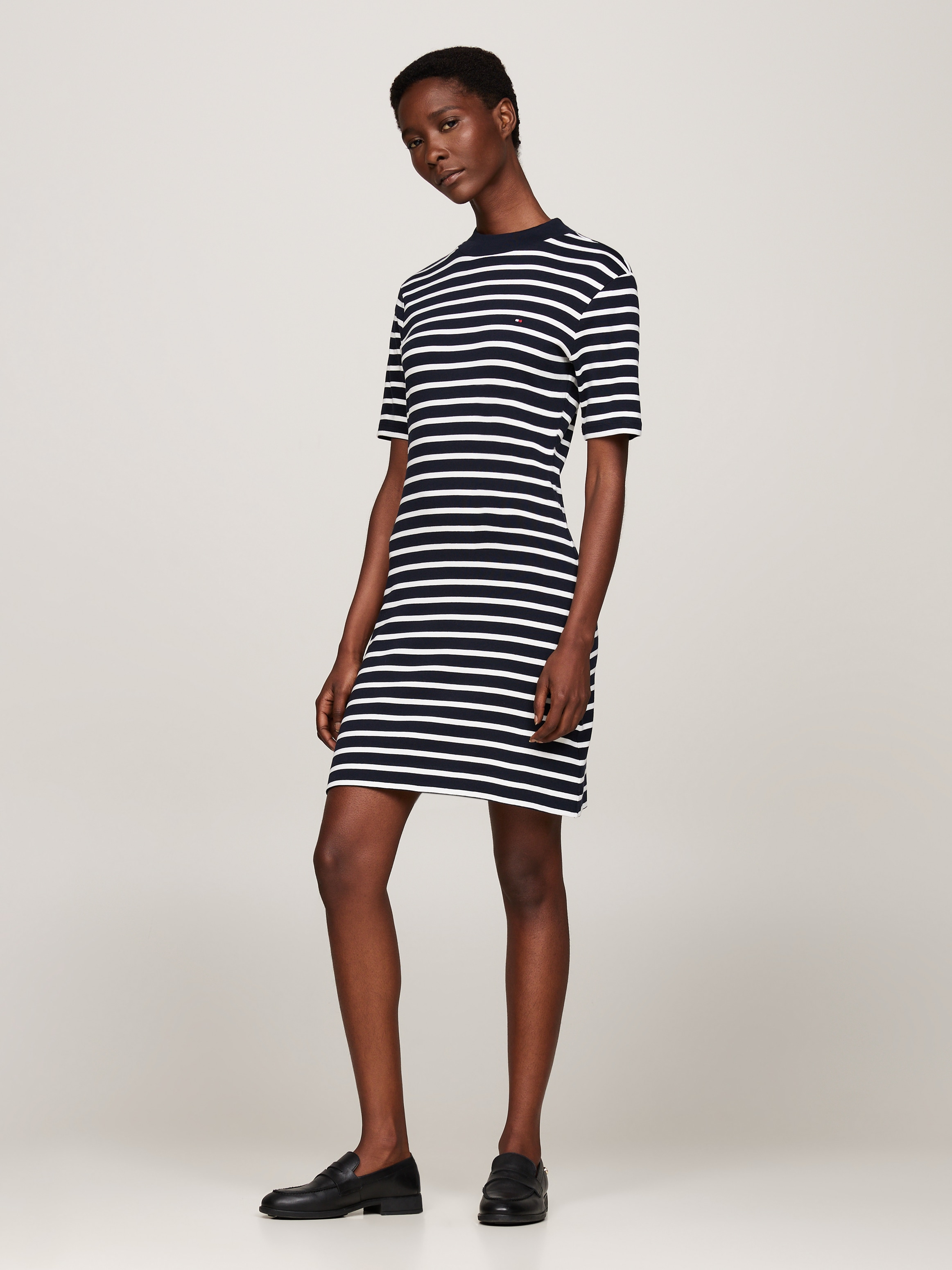 TOMMY HILFIGER Shirtkleid »SLIM CODY MOCK-NK DRESS«, mit Mock-neck