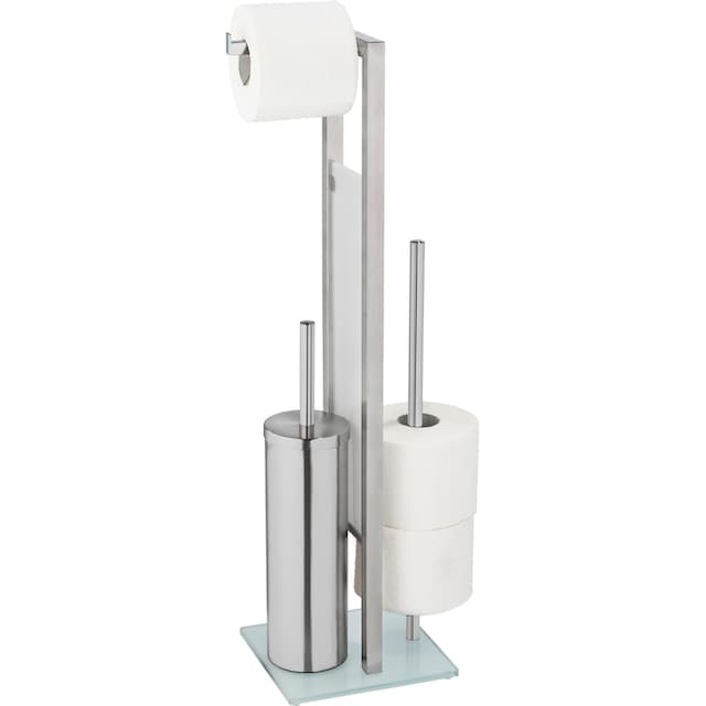 WENKO WC-Garnitur »Rivalta«, aus Edelstahl-Glas-Polypropylen, edelstahl,  mit Toilettenpapier- und Ersatzrollenhalter kaufen | BAUR