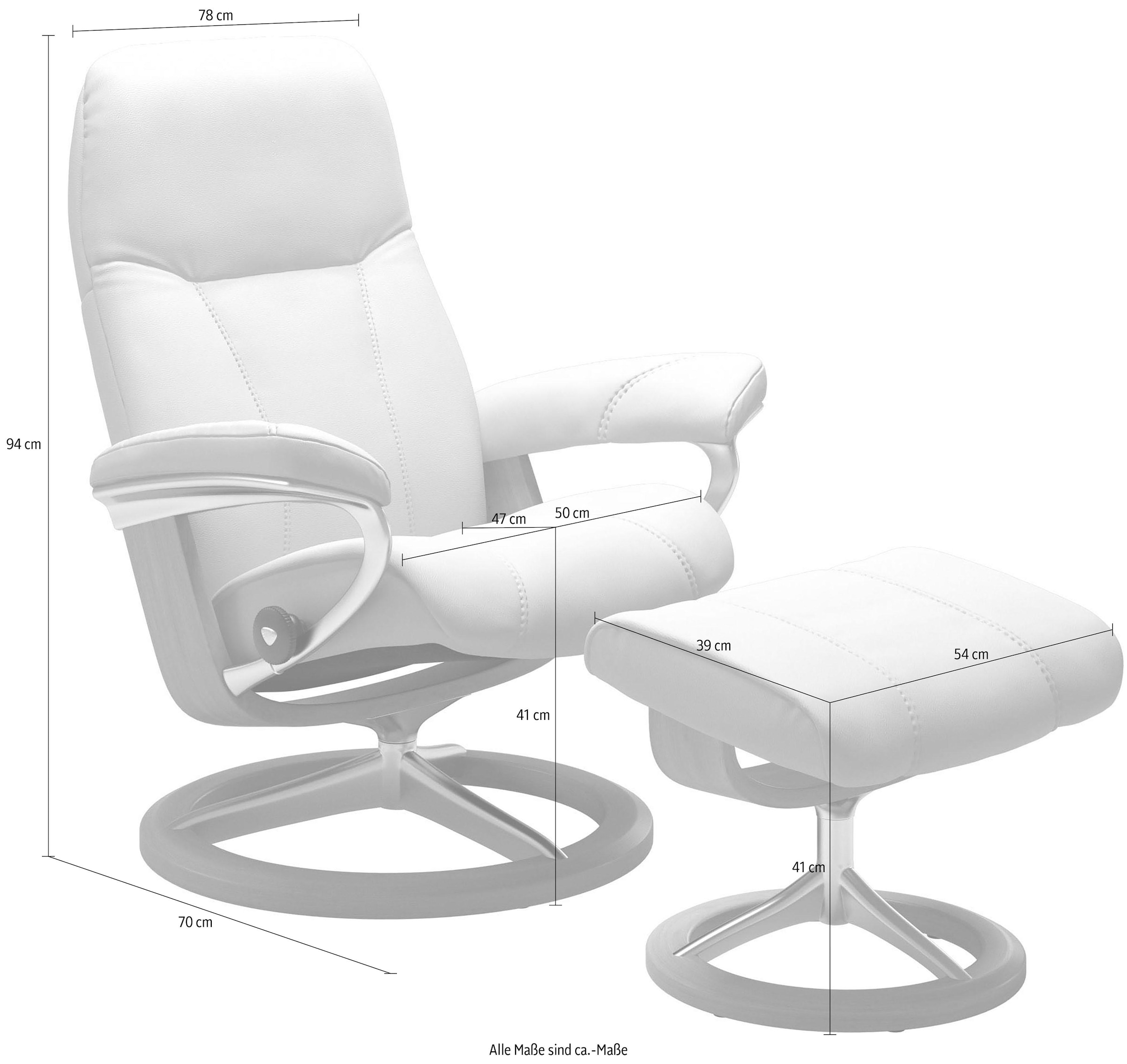 Stressless® Relaxsessel »Consul«, (Set, Relaxsessel mit Hocker), mit Hocker, mit Signature Base, Größe S, Gestell Eiche