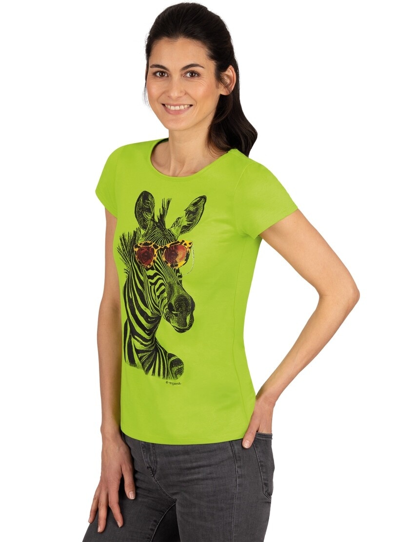 Zebra-Motiv T-Shirt | online Trigema Glitzersteinen« und mit kaufen BAUR »TRIGEMA T-Shirt