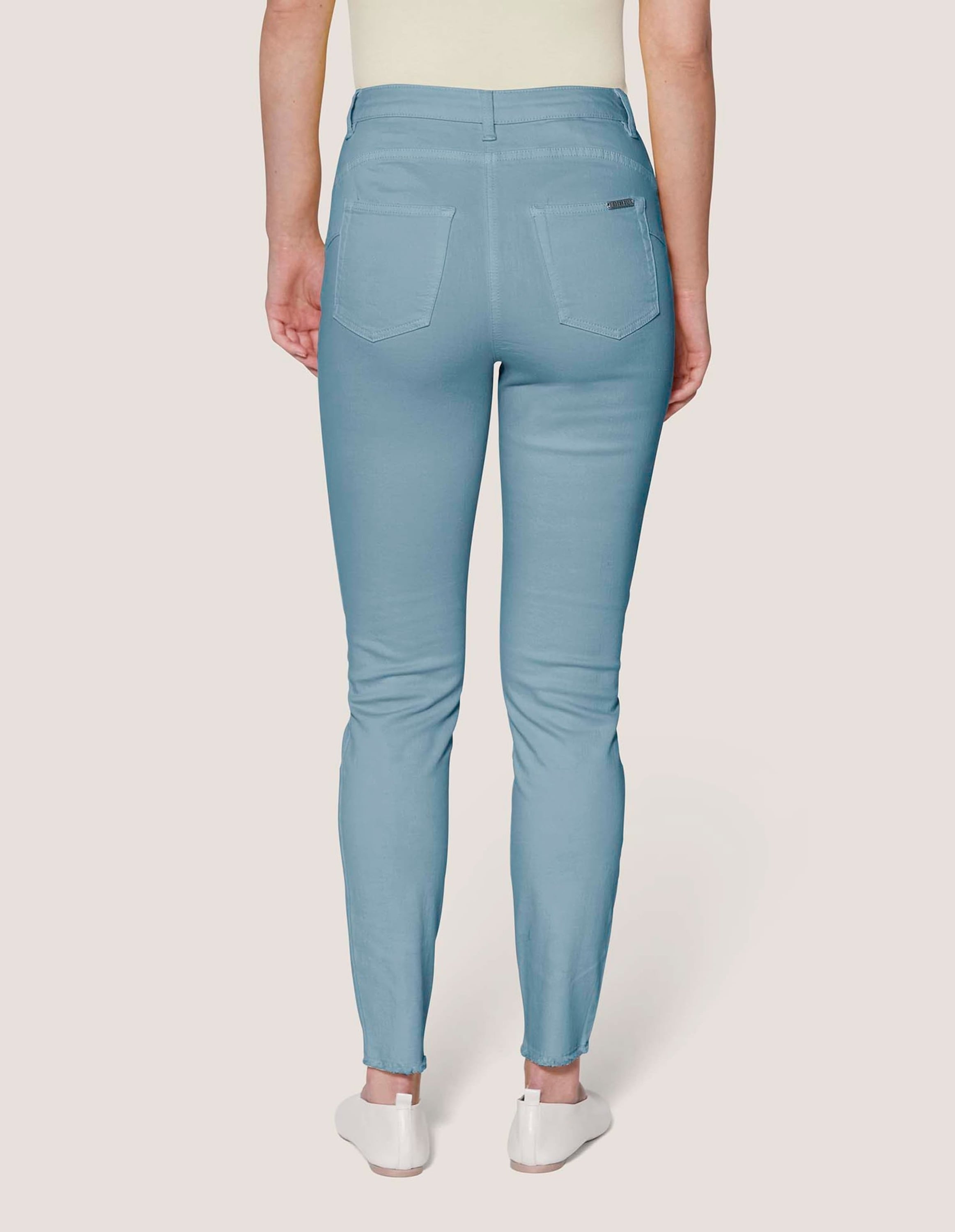 MADELEINE Regular-fit-Jeans »Jeans Mid Waist Skinny-Hose mit Fransen«