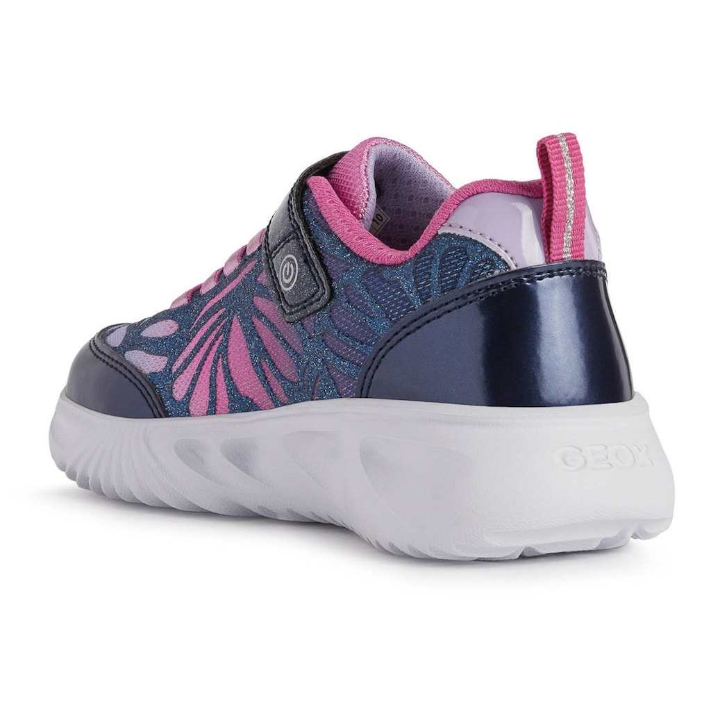 Schuhe Halbschuhe Geox Kids Sneaker »J ASSISTER GIRL Blinkschuh«, mit Schmetterlings-Motiv navy-fuchsia-glitzer
