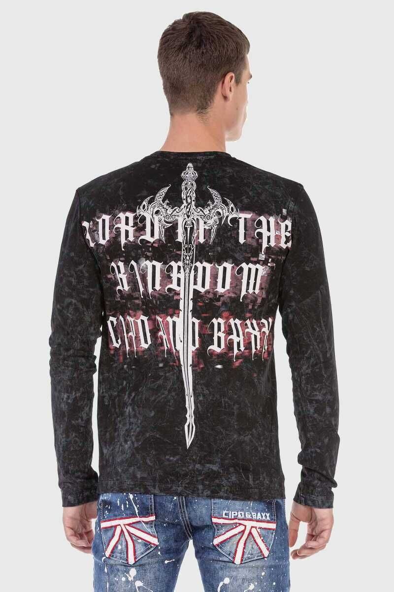 Cipo & Baxx T-Shirt »Sweatshirts«, mit Print und Allover-Muster