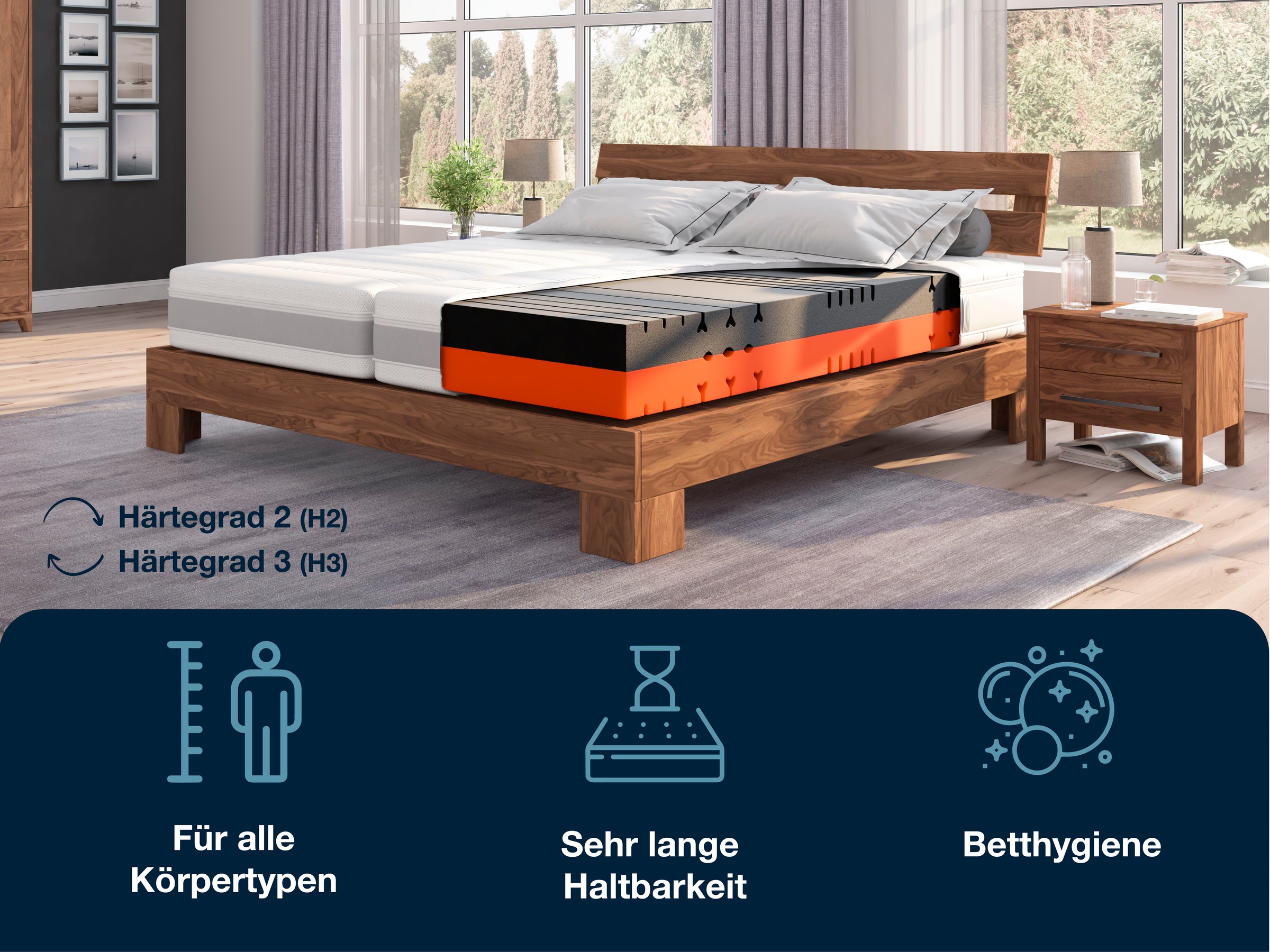 Hn8 Schlafsysteme Kaltschaummatratze "Sleep Balance, zwei Härtegrade in ein günstig online kaufen