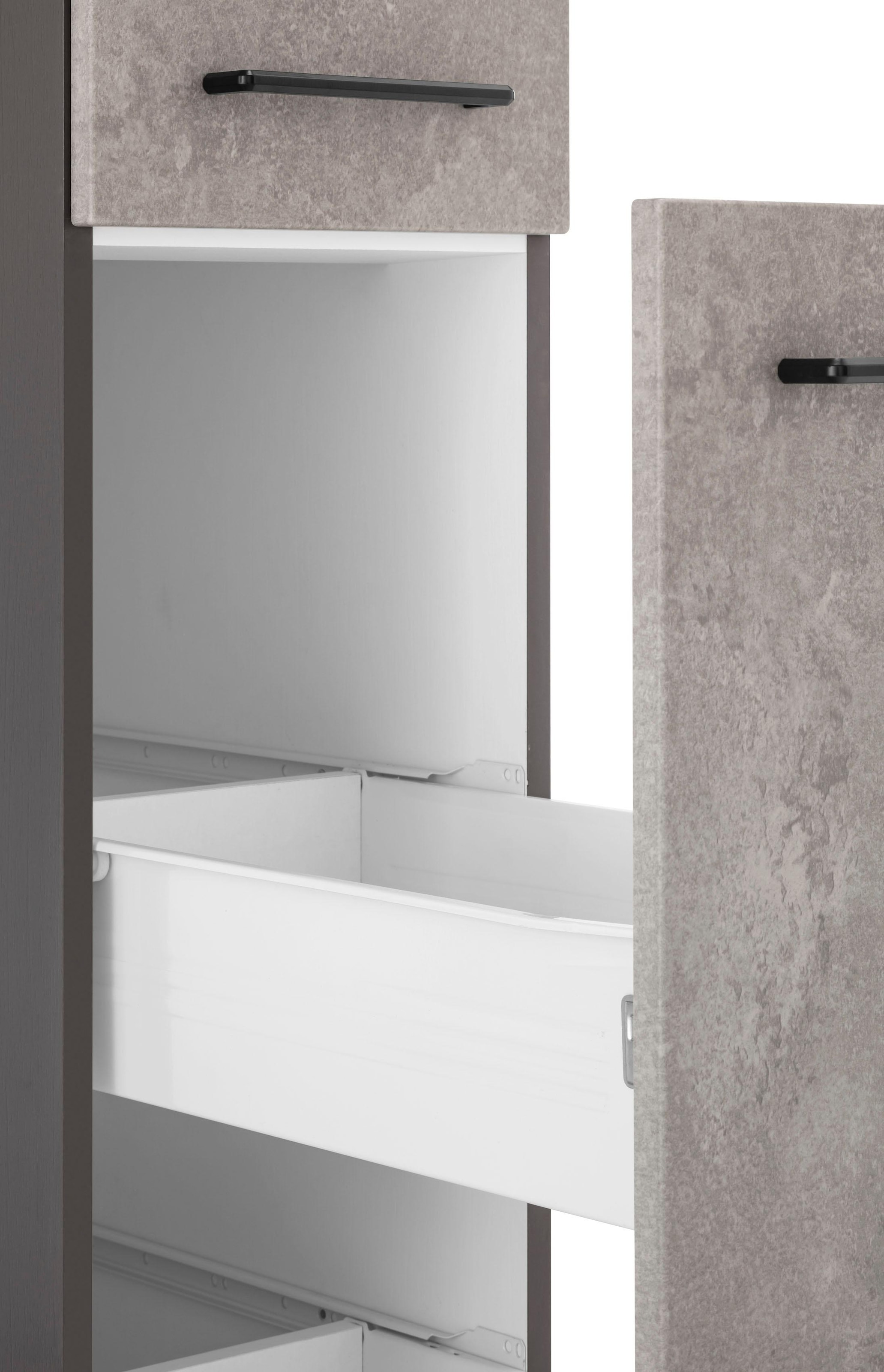 KOCHSTATION Küchenzeile »KS-Tulsa«, mit E-Geräten, Breite 320 cm, schwarze Metallgriffe, MDF Fronten