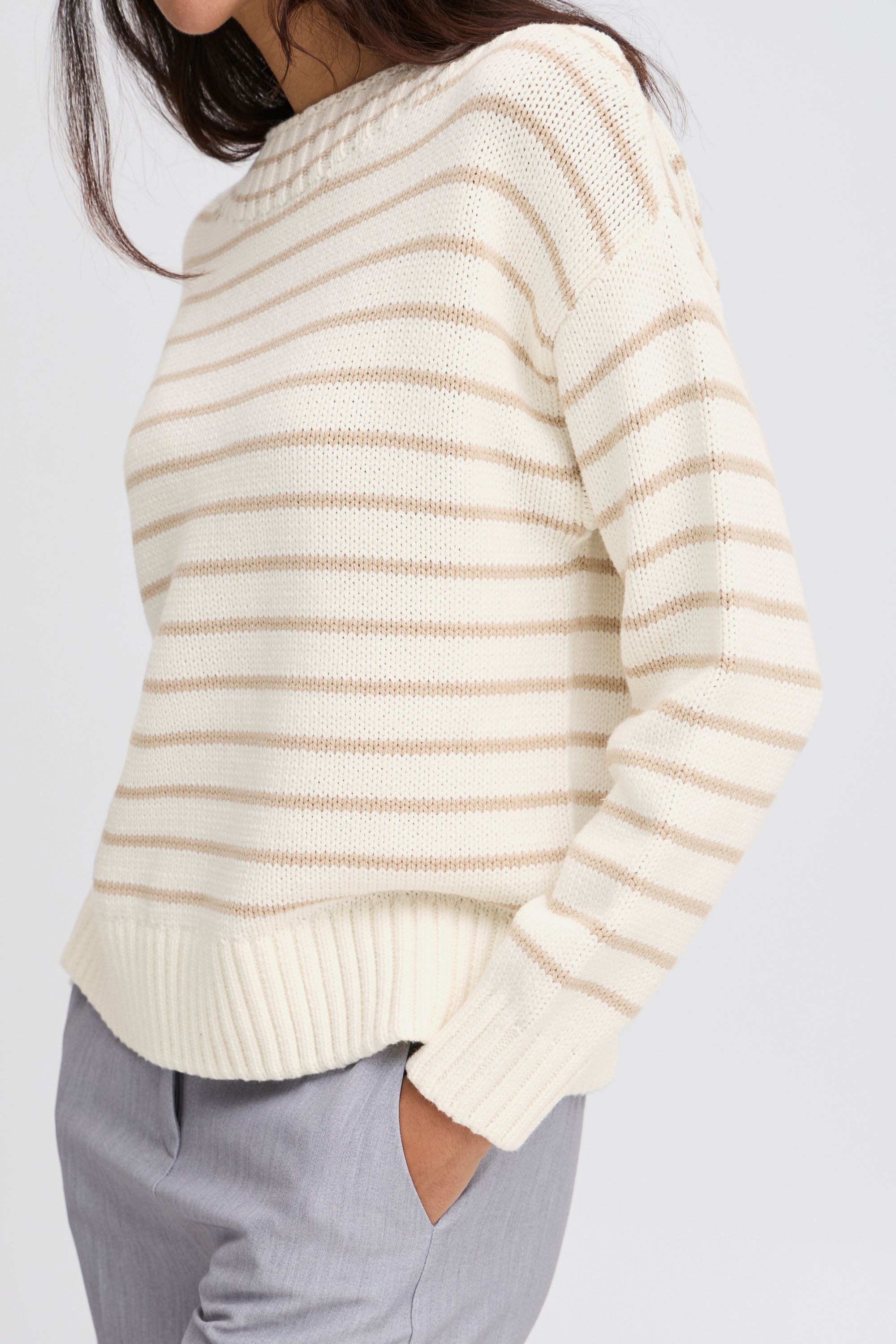 b.young Strickfleece-Pullover »Strickpullover BYNAGLA STRIPED JUMPER -«