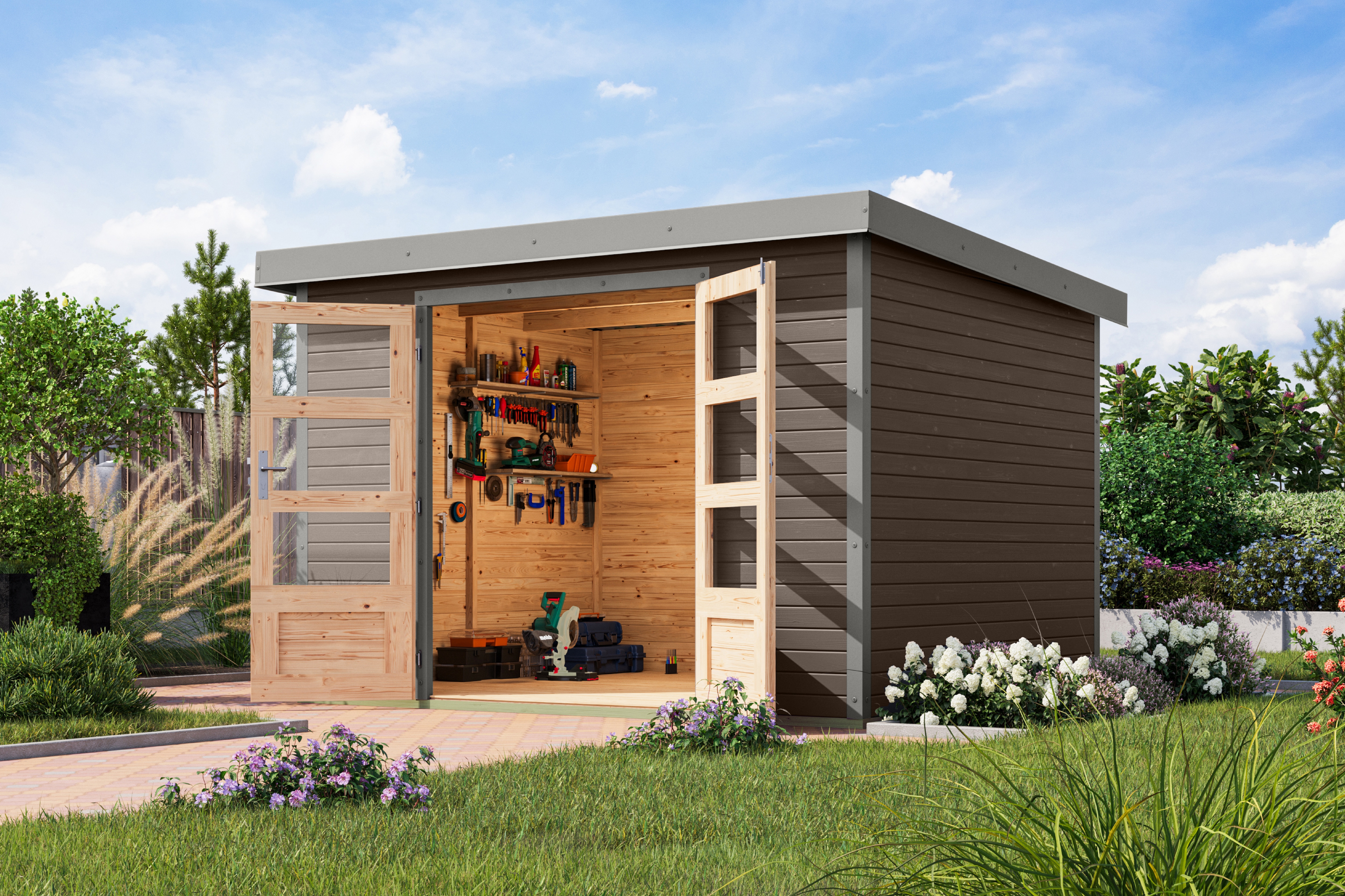 Karibu Gartenhaus "Jupiterino 5, in verschiedenen Farben"