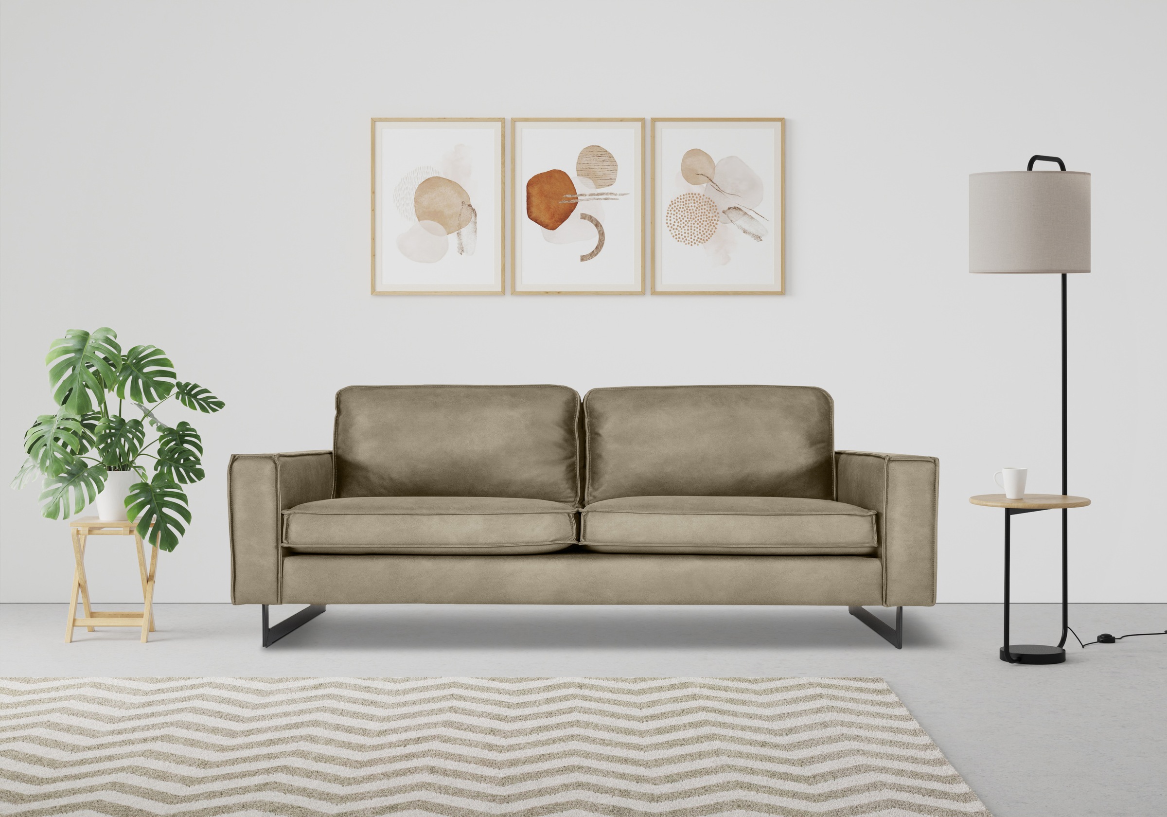 Home affaire 2-Sitzer "Pinto, 166 cm, Cord, Chenille, Lederoptik" mit Keder günstig online kaufen