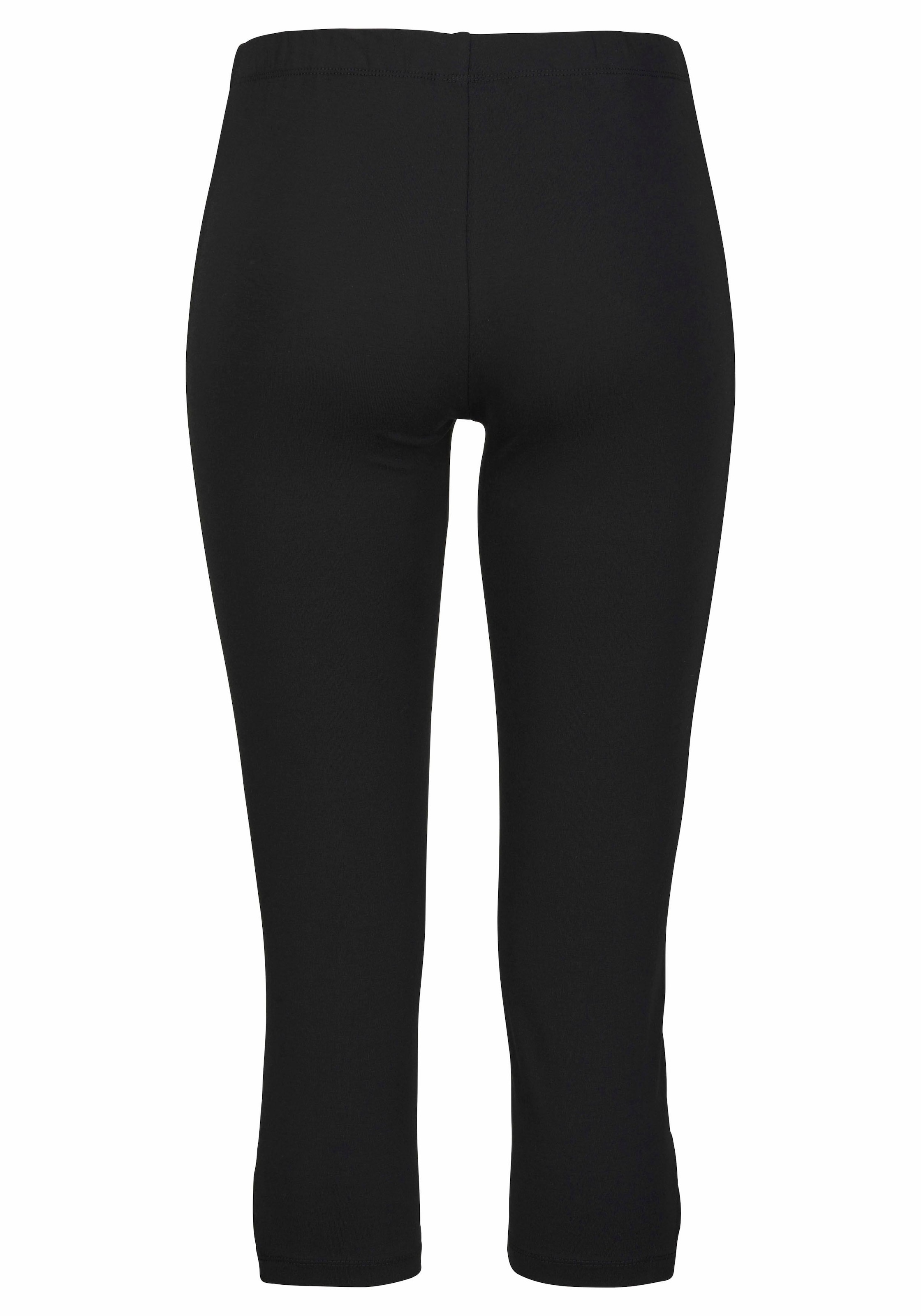 LASCANA Caprileggings, mit Cut-outs am Saum, 3/4-Länge, Basic, elastisch