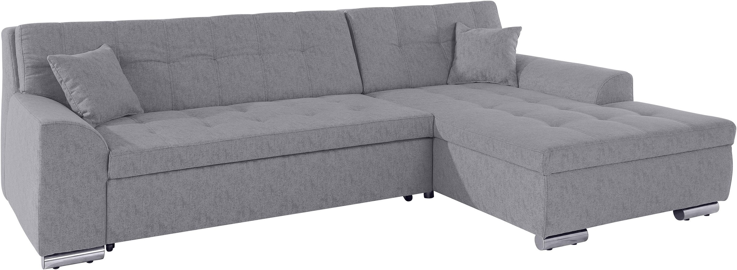 DOMO collection Ecksofa »Aversa, moderne Steppung im Sitz und Rücken, geschwungene Armlehnen,«, L-Form, wahlweise mit Bettfunktion