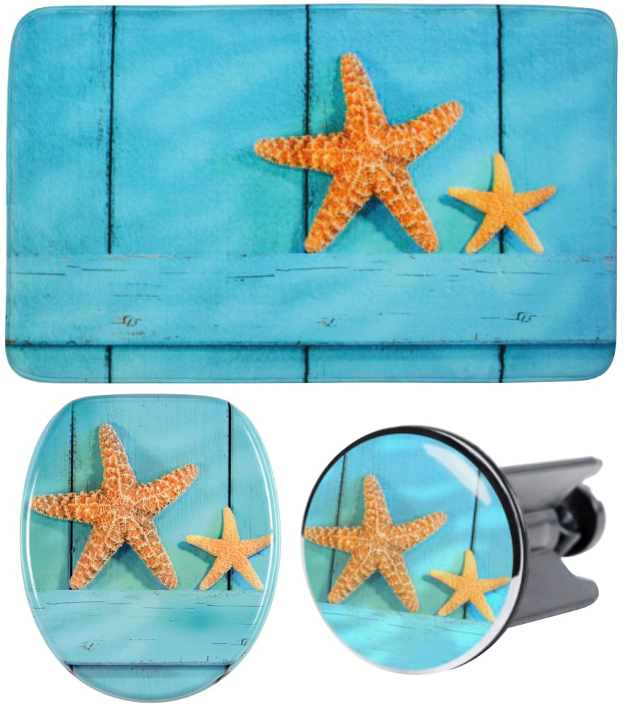 Sanilo Badaccessoire-Set "Sea Star" bestehend aus WC-Sitz, Badteppich und W günstig online kaufen