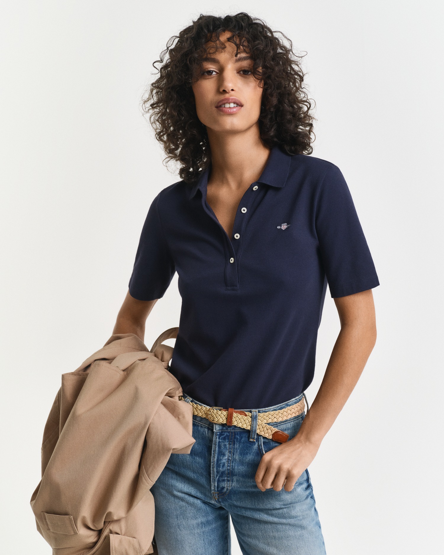 Gant Poloshirt "SLIM SHIELD KA PIQUE POLO", mit grafischer Logostickerei au günstig online kaufen