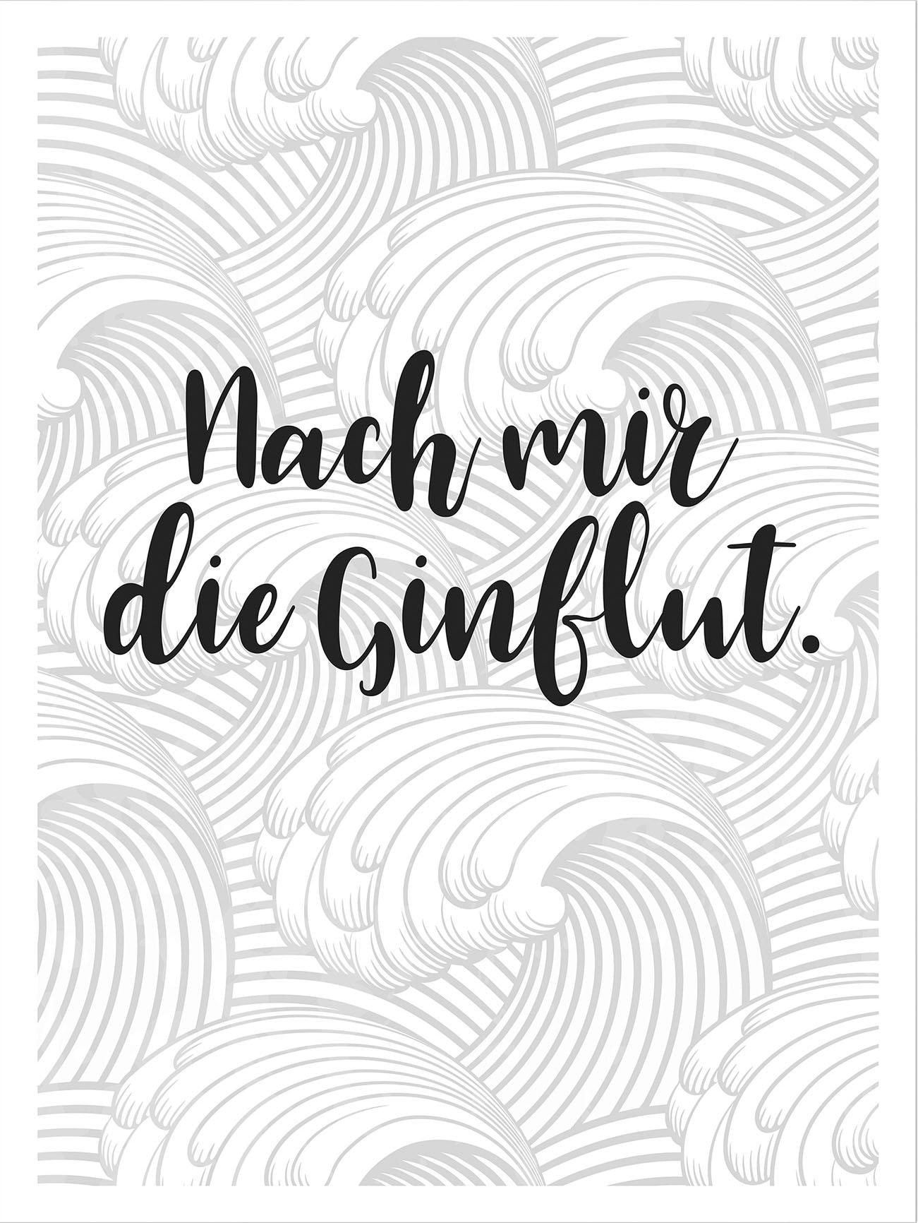 Wall-Art Poster "Nach mir die Ginflut", Kinder, Poster ohne Bilderrahmen