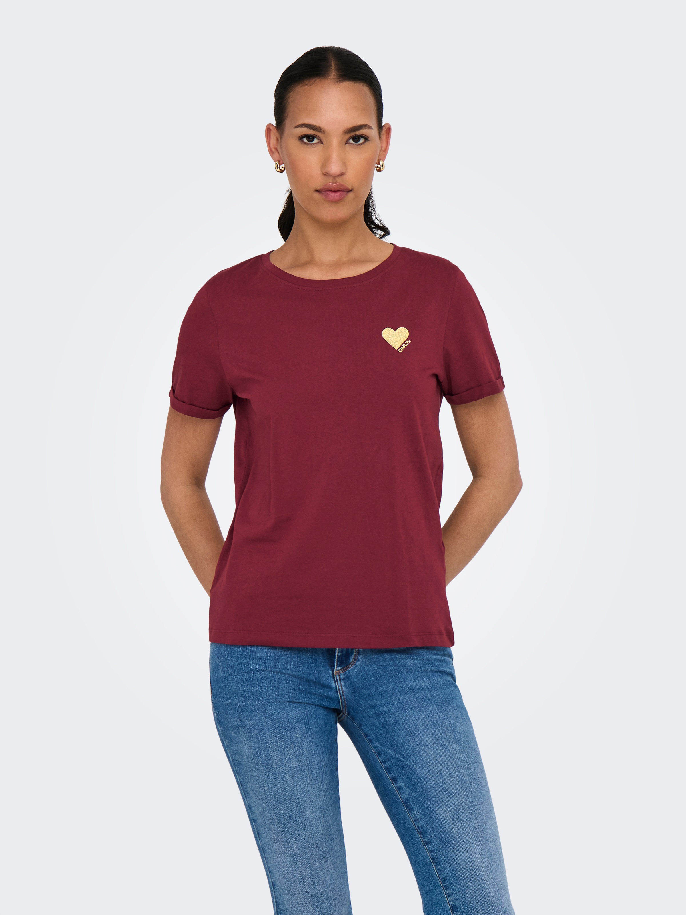 ONLY Kurzarmshirt "ONLKITA S/S LOGO TOP NOOS" günstig online kaufen